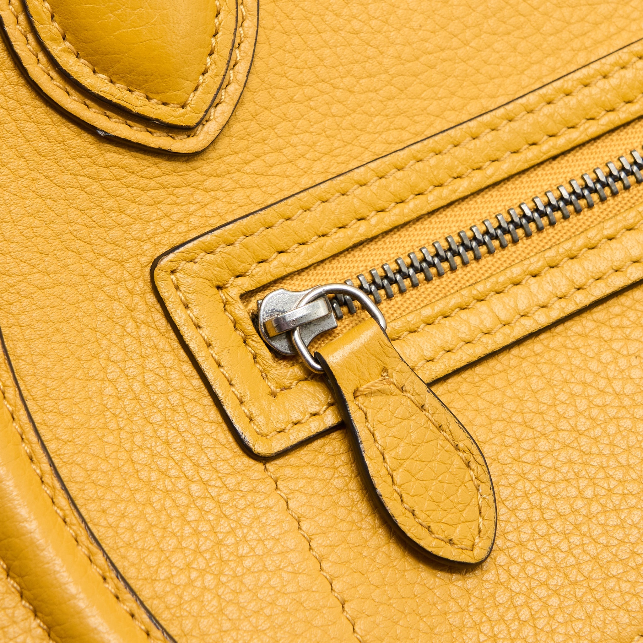 CELINE NANO LUGGAGE BAG CALFSKIN YELLOW SHW