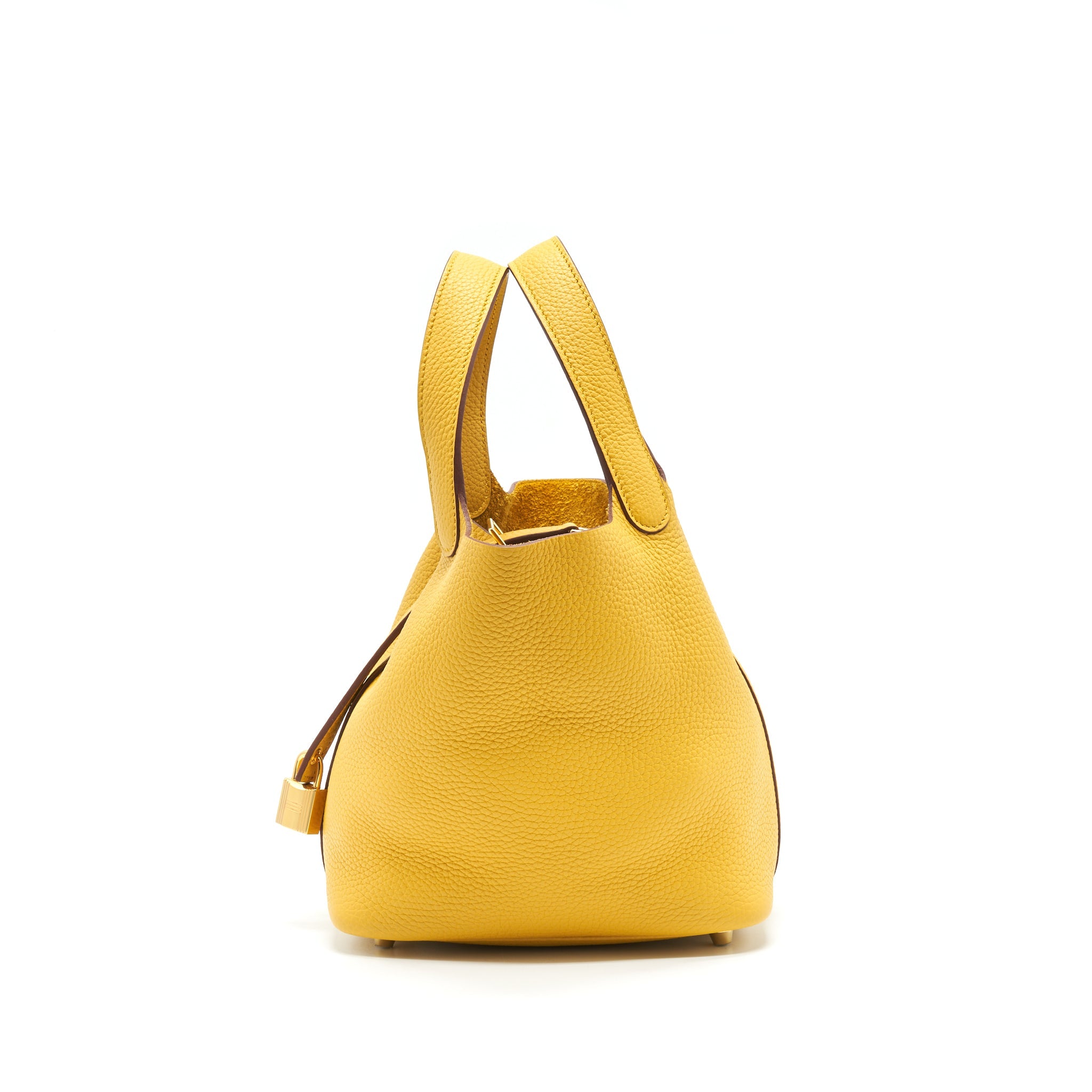HERMES PICOTIN 18 LOCK BAG 9D JAUNE AMBR GHW