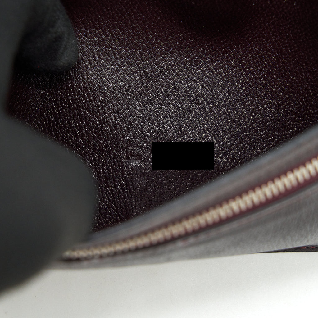 HERMES ALLIGATOR BEARN WALLET DARK RED SHW