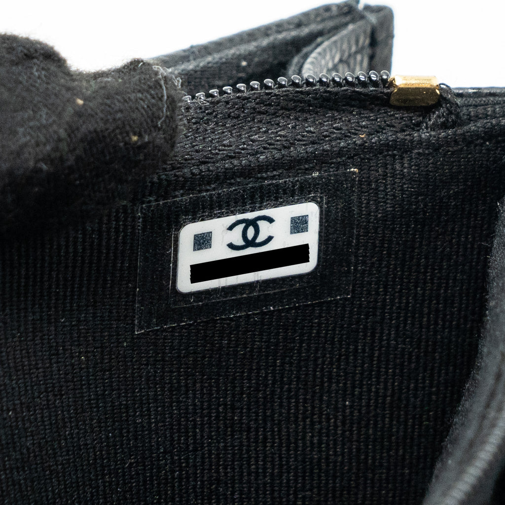 CHANEL 23S WALLET ON CHAIN WITH BAG CHARM CAVIAR BLACK GHW(MICROCHIP)
