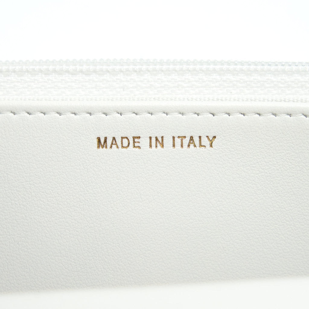 CHANEL 22S LOGO TOP HANDLE WALLET ON CHAIN CAVIAR WHITE GHW