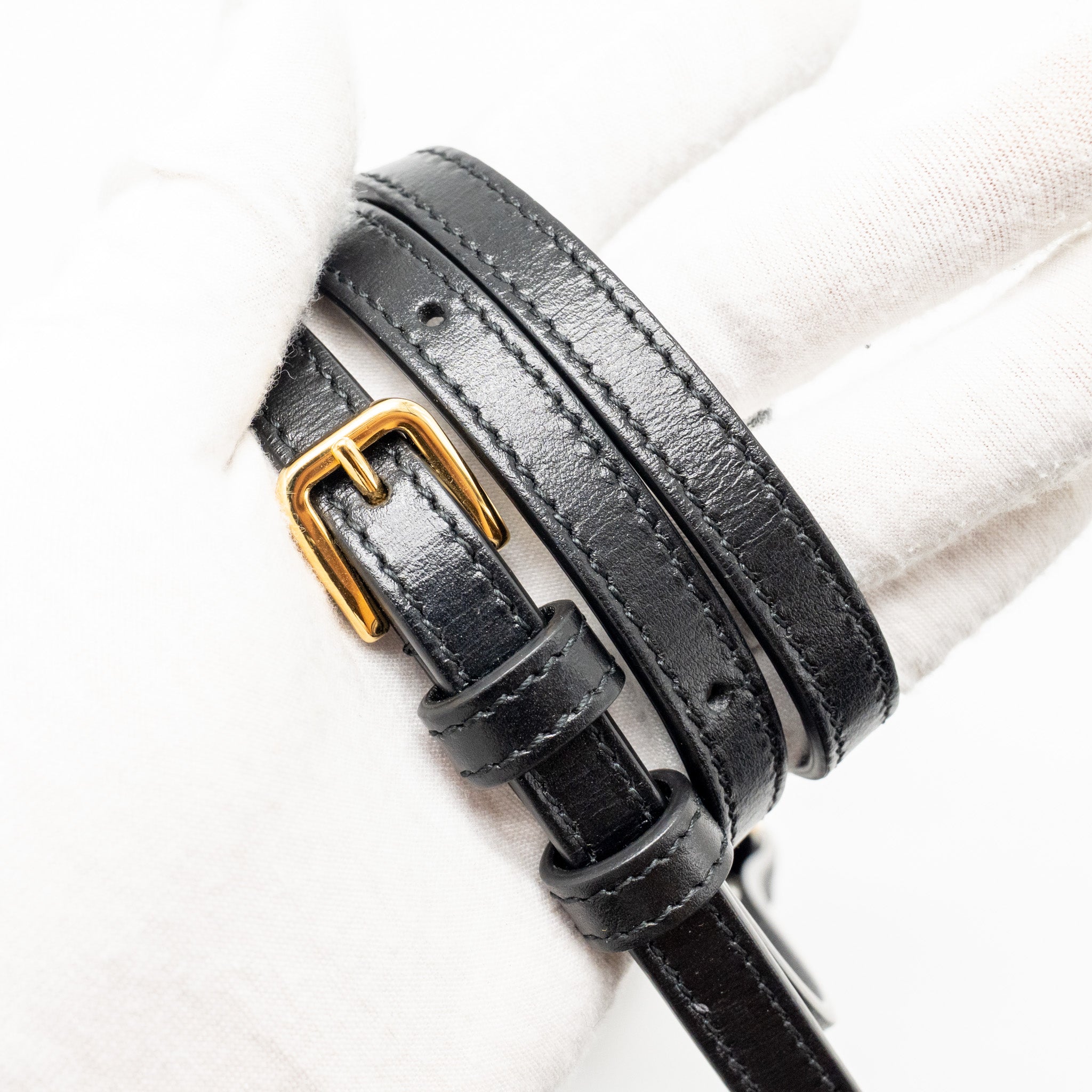 GUCCI HORSEBIT MINI CROSSBODY BAG LEATHER BLACK GHW
