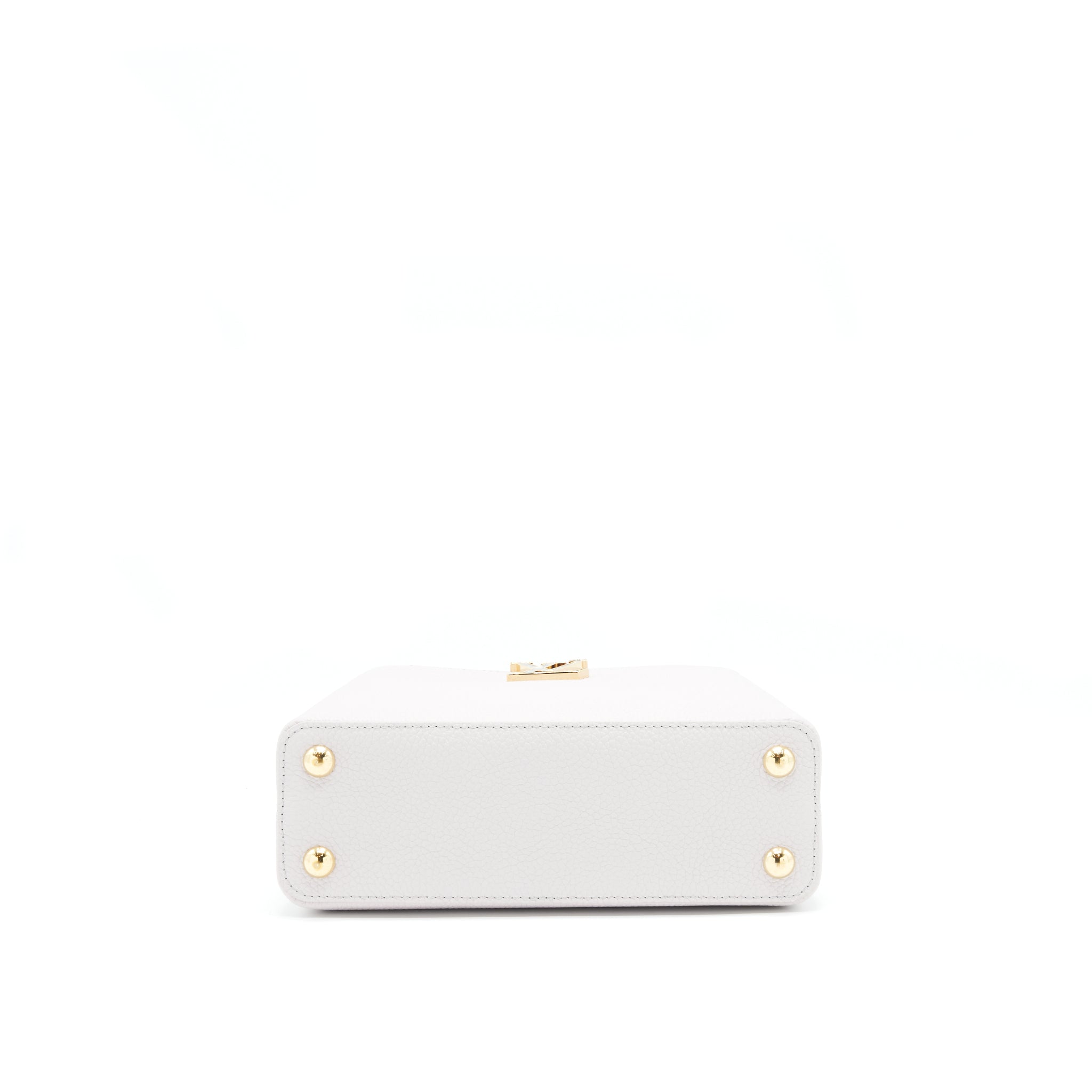 LOUIS VUITTON CAPUCINES BB BRUME GREY GOLD HARWARE WITH ABALONE-SHELL