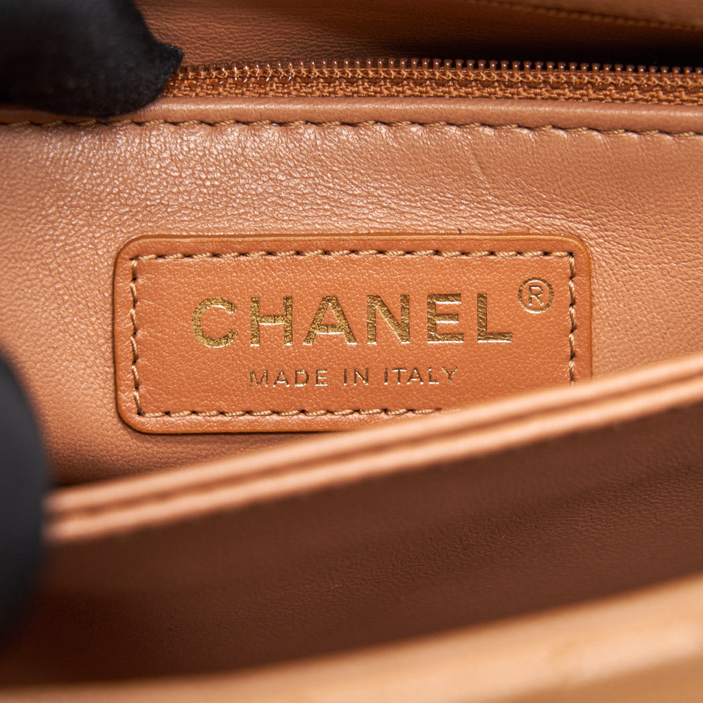 CHANEL MINI COCO HANDLE FLAP BAG 21P CARAMEL LGHW