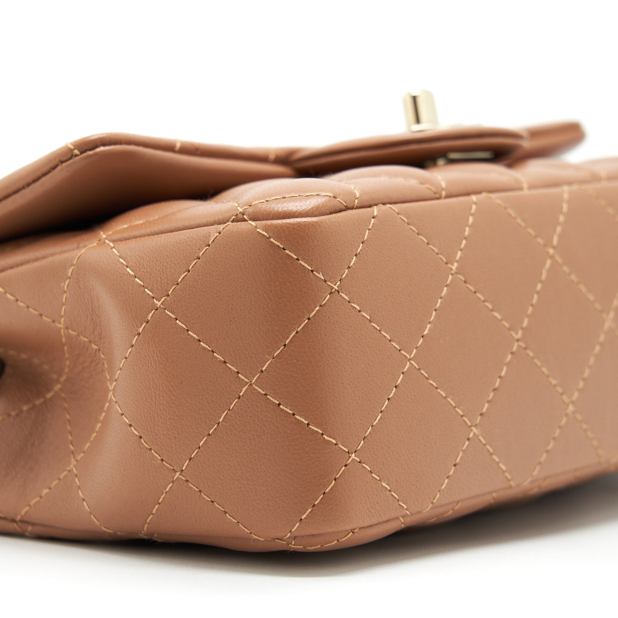 CHANEL 22S MINI RECTANGULAR BAG LAMBSKIN CARAMEL LGHW