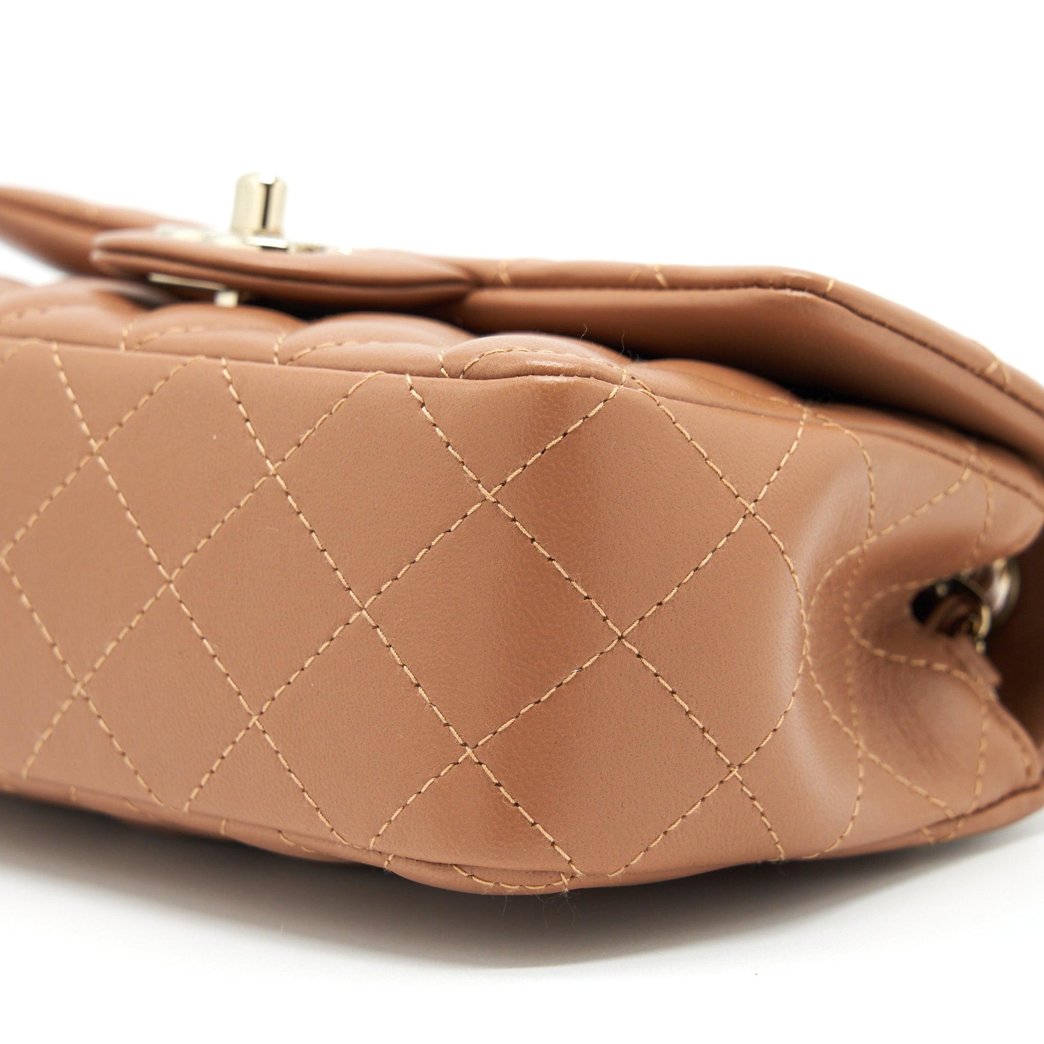 CHANEL 22S MINI RECTANGULAR BAG LAMBSKIN CARAMEL LGHW