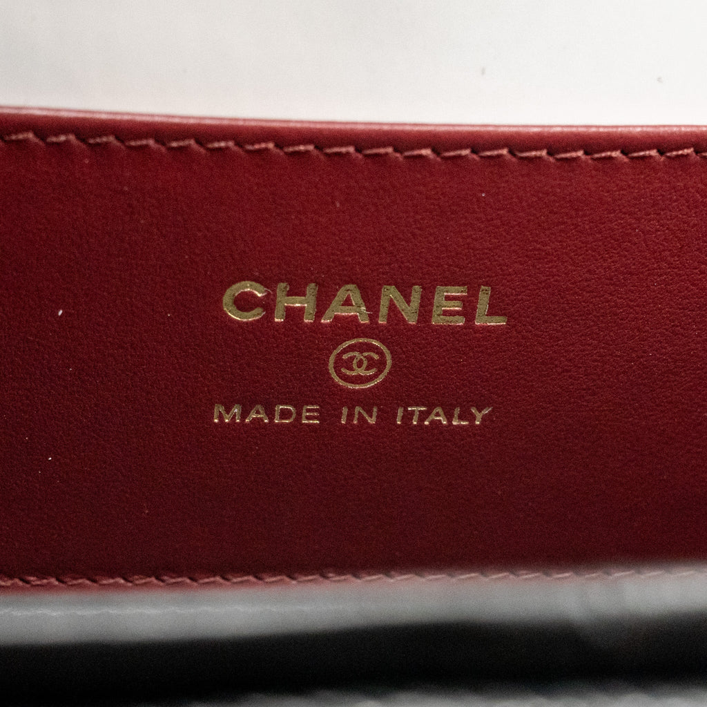 CHANEL 26P PREPPY COCO MINI VANITY SHOULDER BAG CAVIAR BLACK GHW (MICROCHIP)