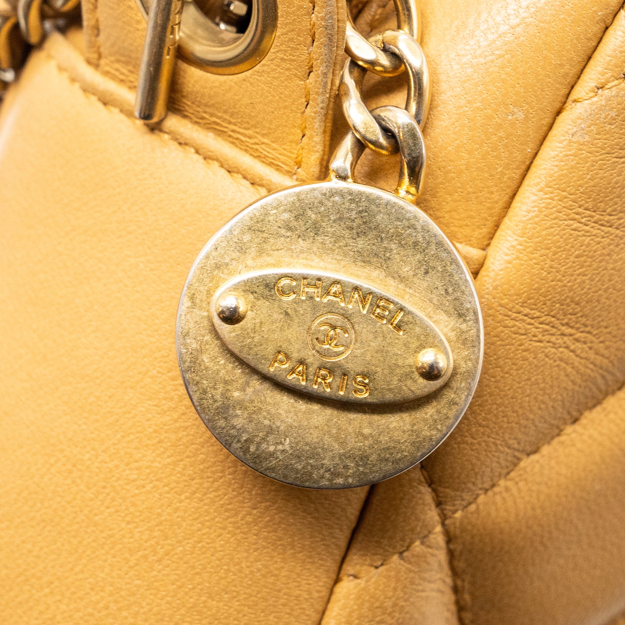 CHANEL SMALL CAMERA BAG LAMBSKIN BEIGE GHW
