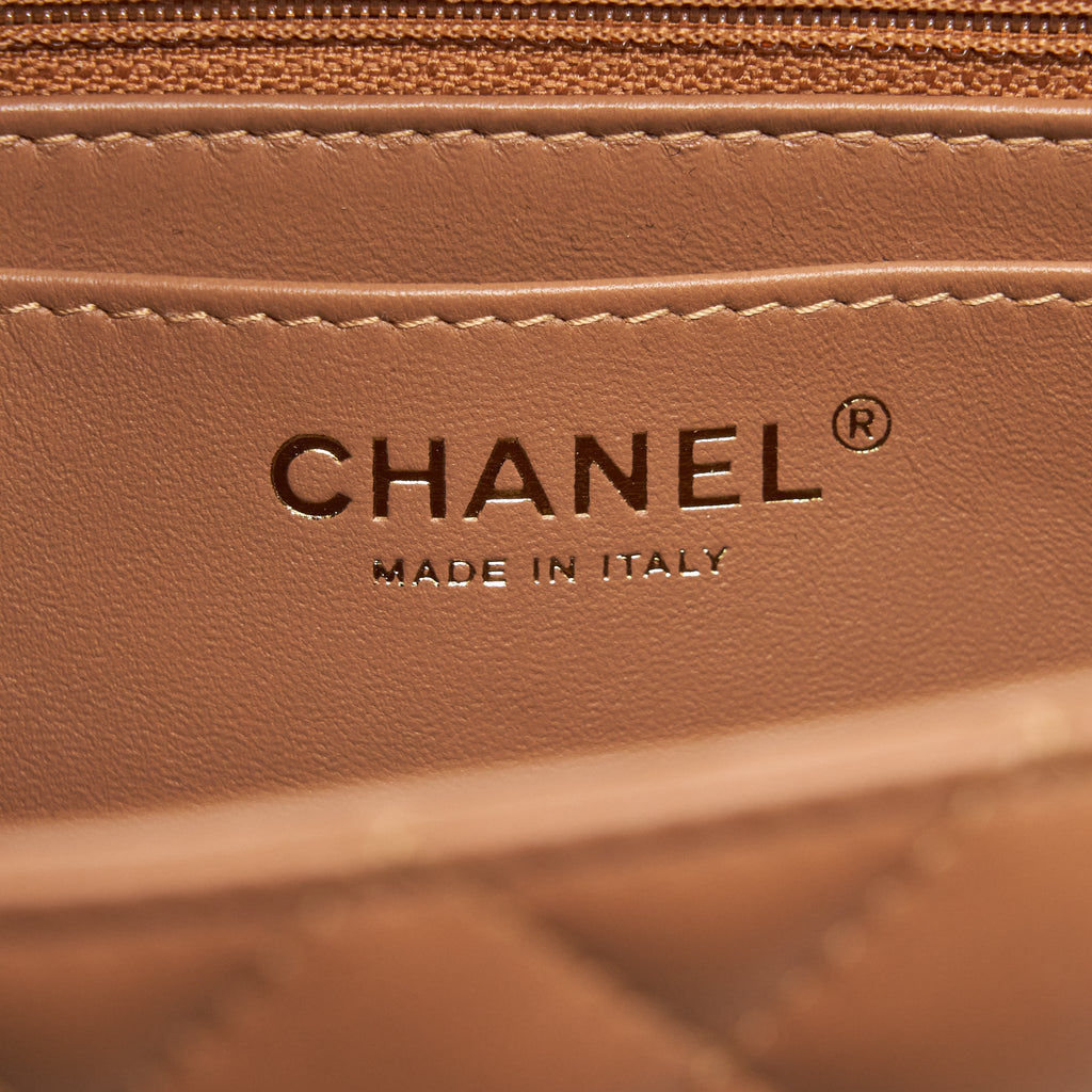 CHANEL 22S MINI RECTANGULAR BAG LAMBSKIN CARAMEL LGHW