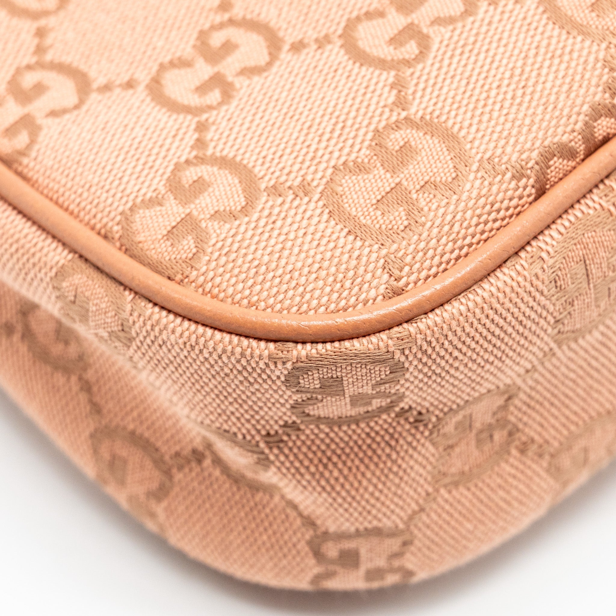 GUCCI SMALL OPHIDIA HOBO BAG GG SUPREME CANVAS PINK LGHW