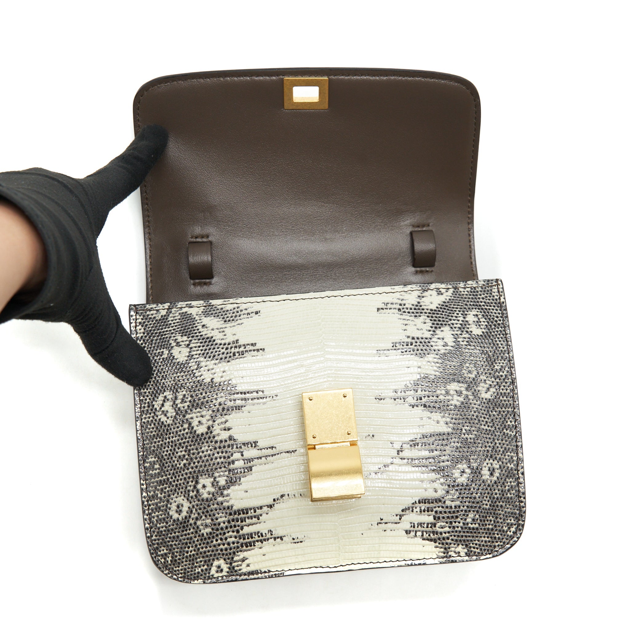 CELINE TEEN CLASSIC BAG LIZARD GHW