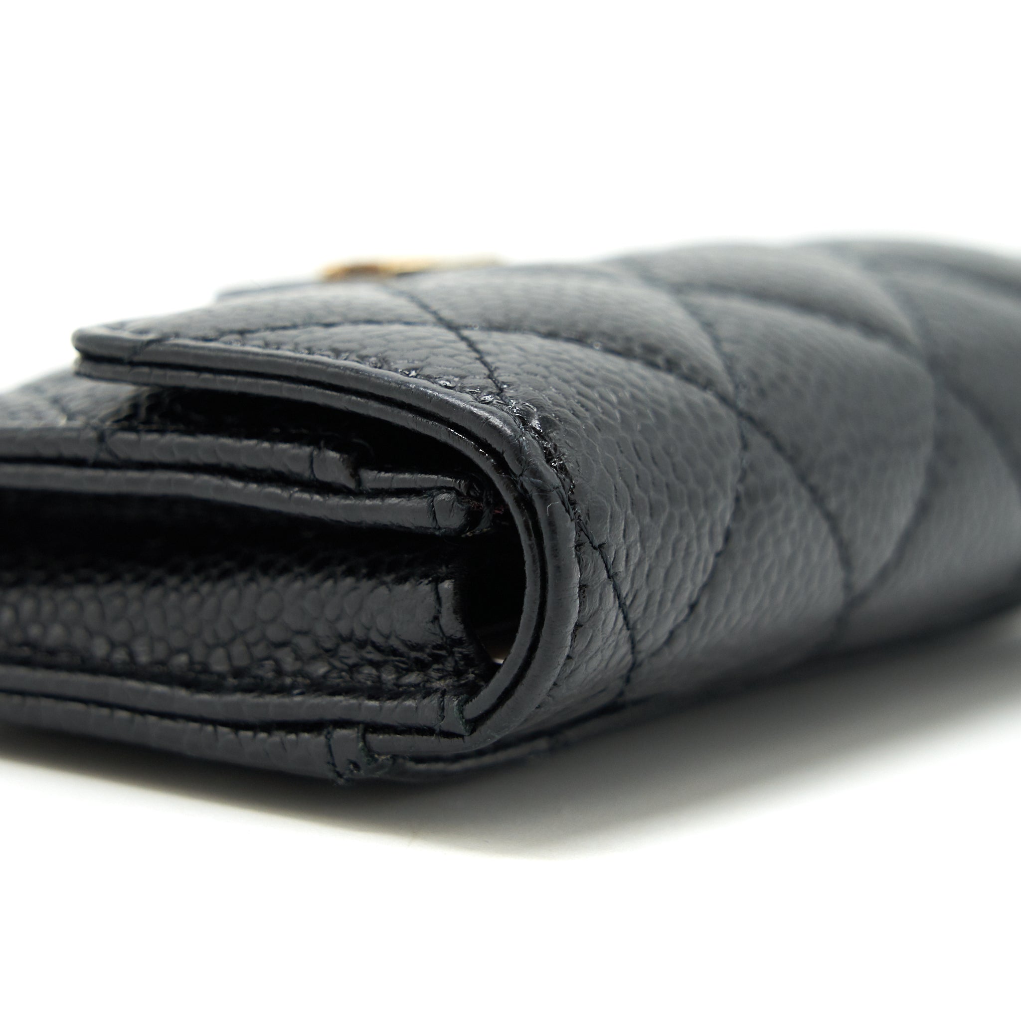 CHANEL CLASSIC FLAP CARD HOLDER CAVIAR BLACK GHW