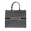 DIOR LARGE BOOK TOTE BLUE OBLIQUE JACQUARD