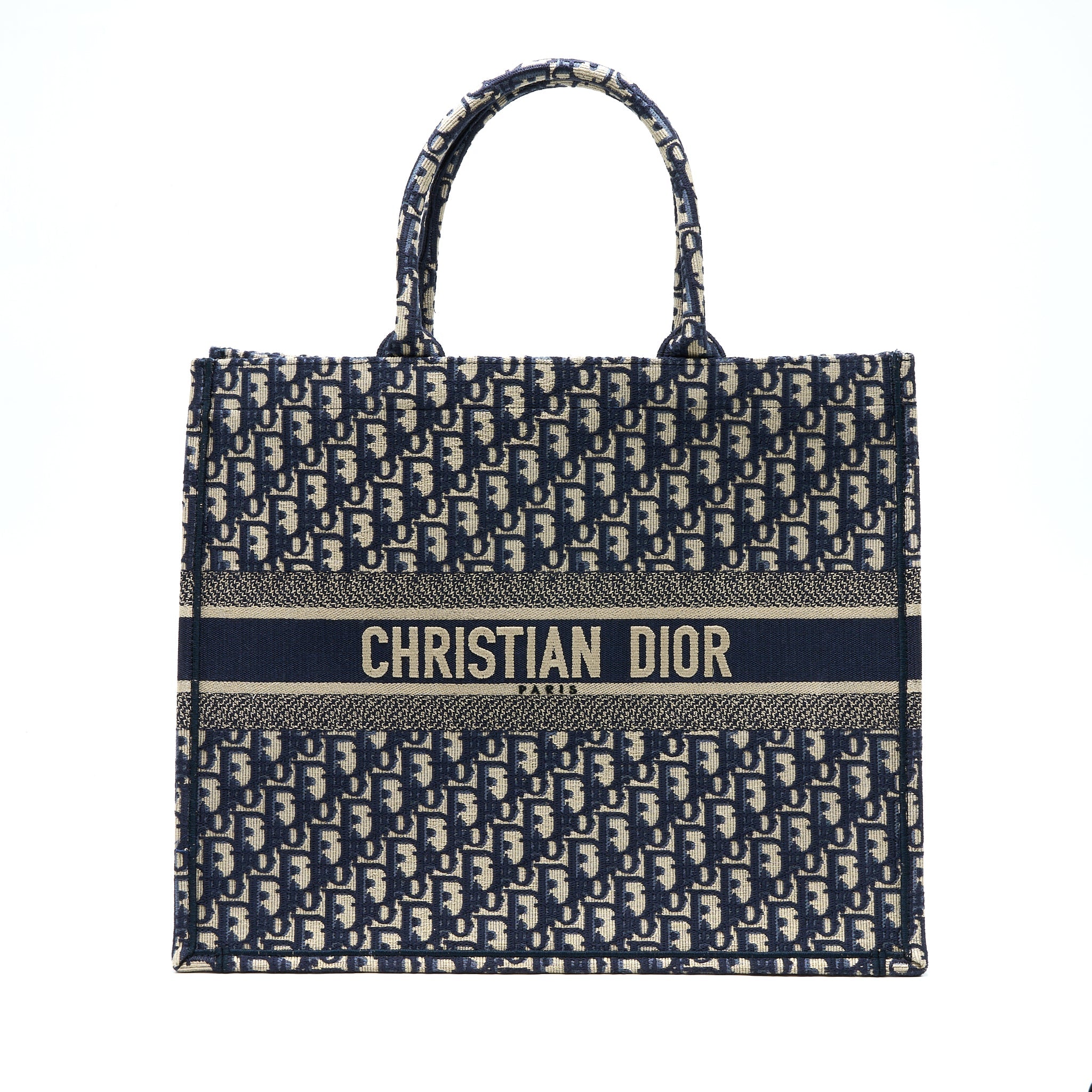 DIOR LARGE BOOK TOTE BLUE OBLIQUE JACQUARD