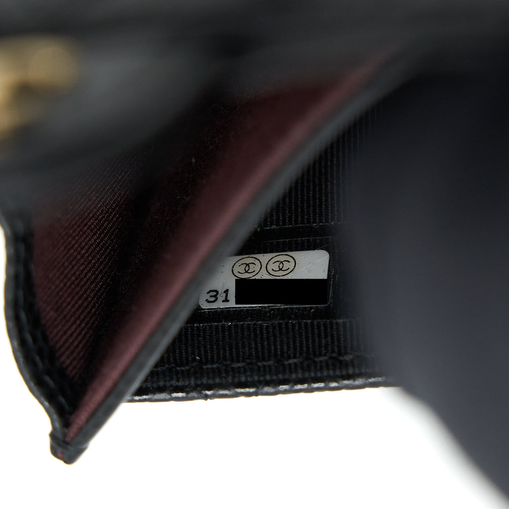 CHANEL CLASSIC FLAP CARD HOLDER CAVIAR BLACK GHW