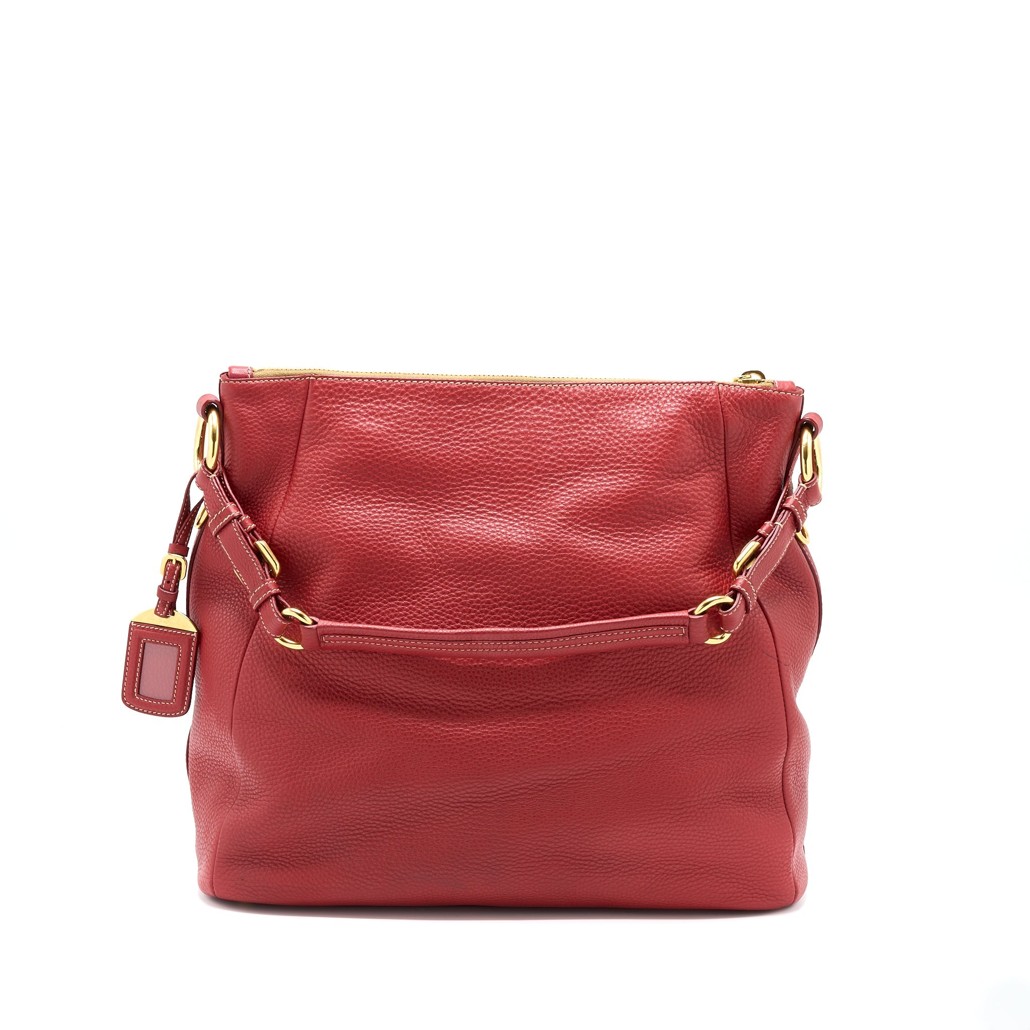 PRADA VITELLO DAINO BAG CALFSKIN RED GHW