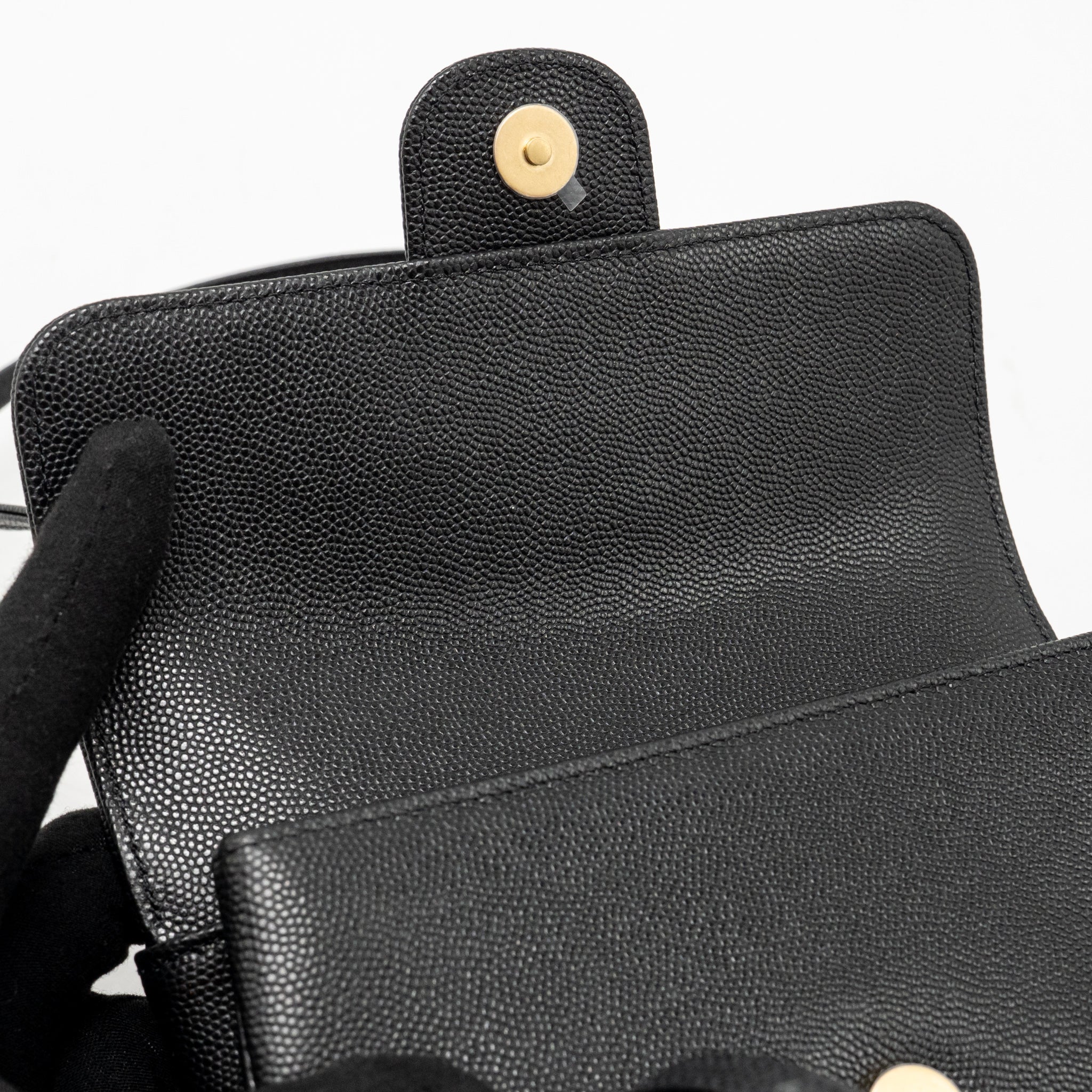 CHANEL 26P PREPPY COCO CLUTCH SHOULDER BAG CAVIAR BLACK GHW (MICROCHIP)