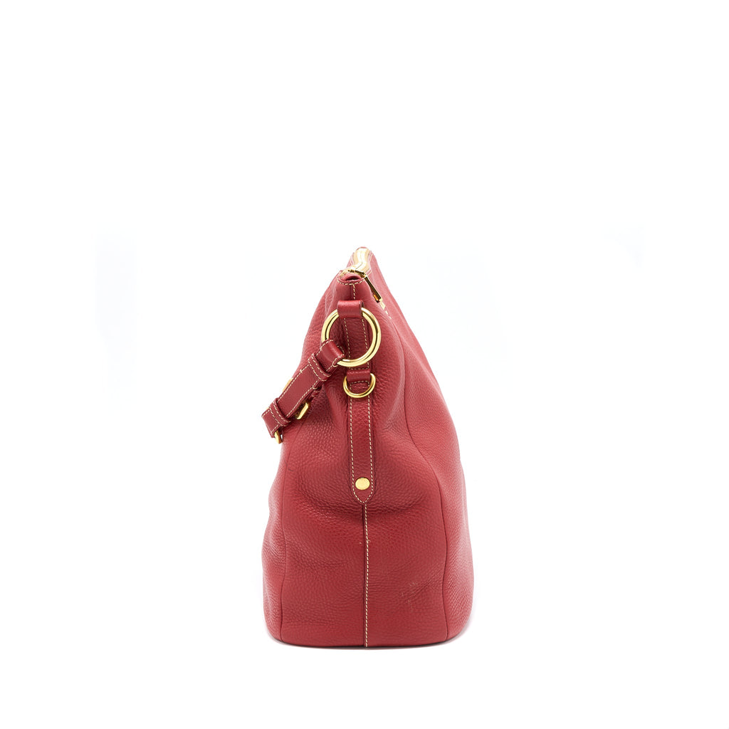 PRADA VITELLO DAINO BAG CALFSKIN RED GHW