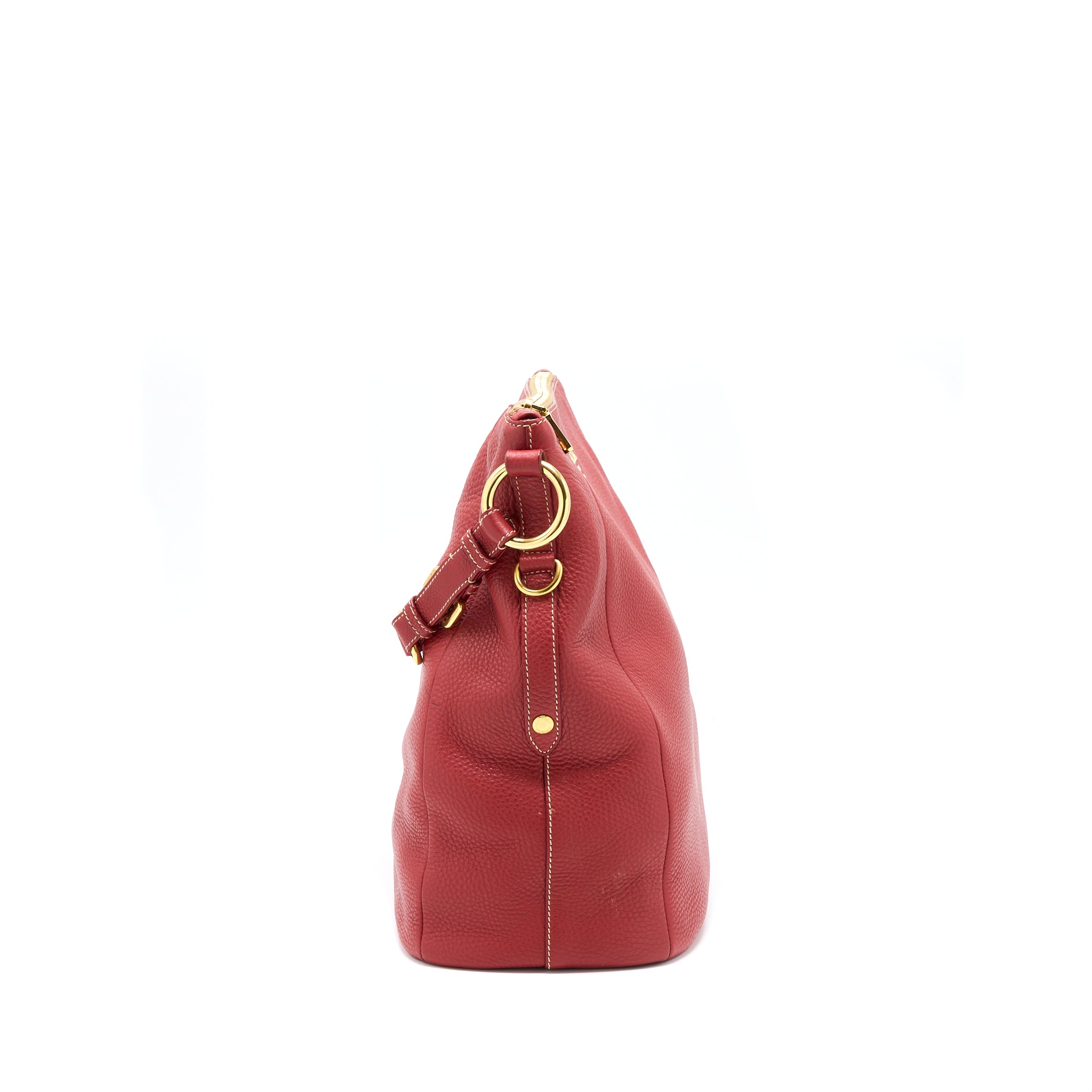 PRADA VITELLO DAINO BAG CALFSKIN RED GHW