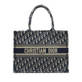 DIOR SMALL BOOKTOTE BAG BLUE OBLIQUE EMBROIDERY