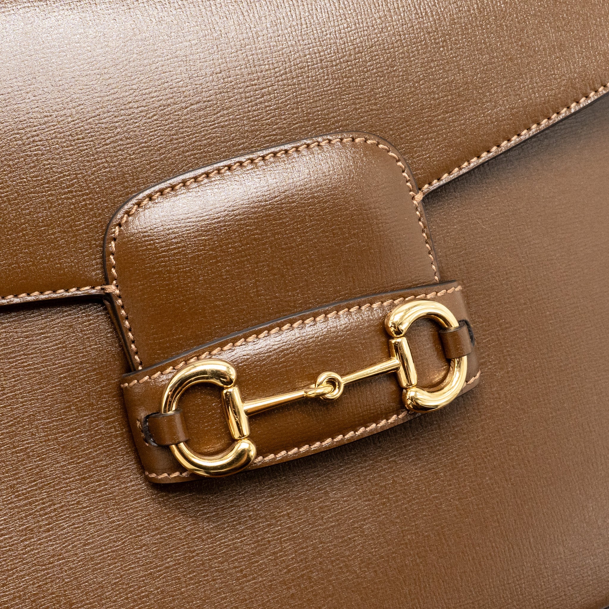 GUCCI HORSEBIT 1955 LARGE SHOULDER BAG LEATHER BROWN GHW