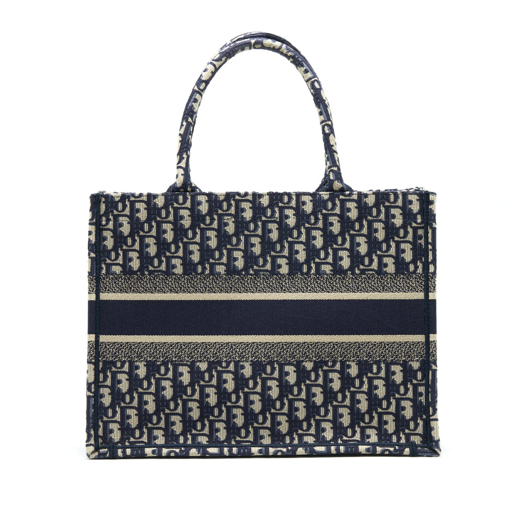 DIOR SMALL BOOKTOTE BAG BLUE OBLIQUE EMBROIDERY