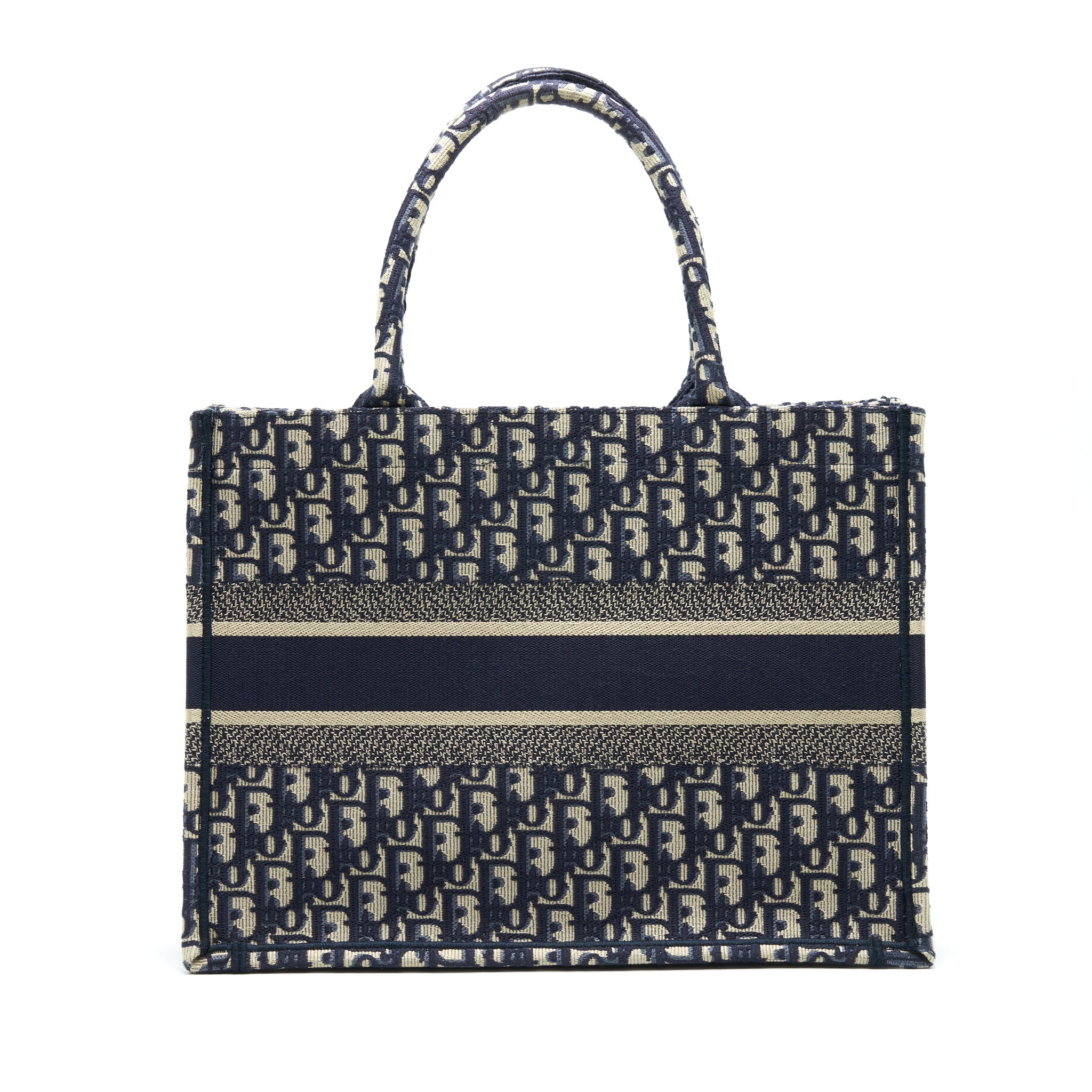 DIOR SMALL BOOKTOTE BAG BLUE OBLIQUE EMBROIDERY