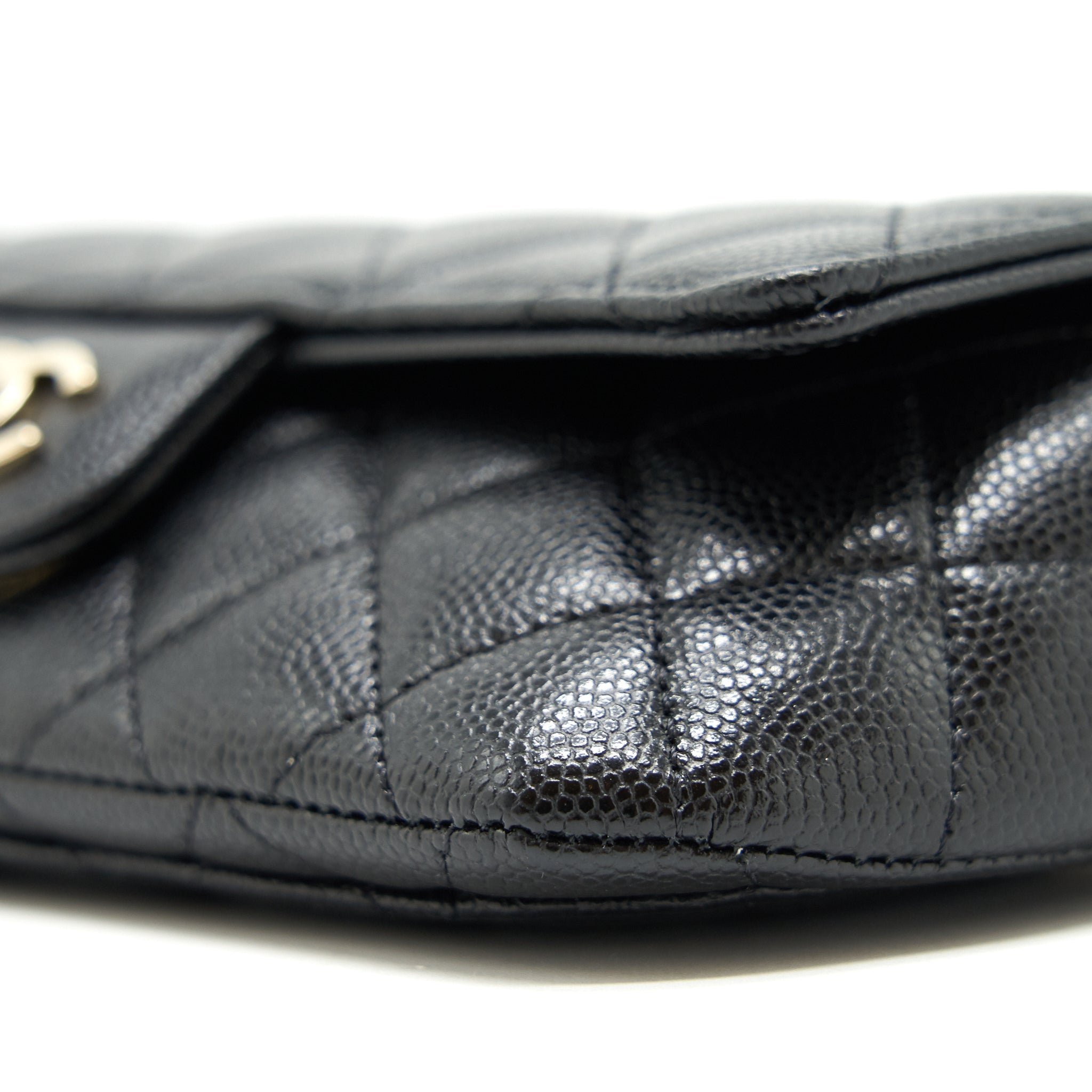 CHANEL MINI GLASS CASE BAG CAVIAR BLACK LGHW
