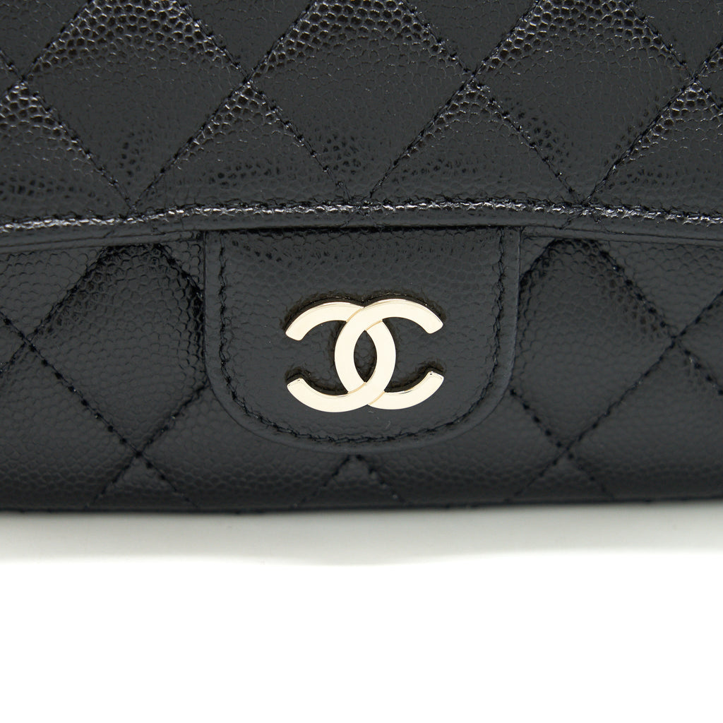 CHANEL MINI GLASS CASE BAG CAVIAR BLACK LGHW