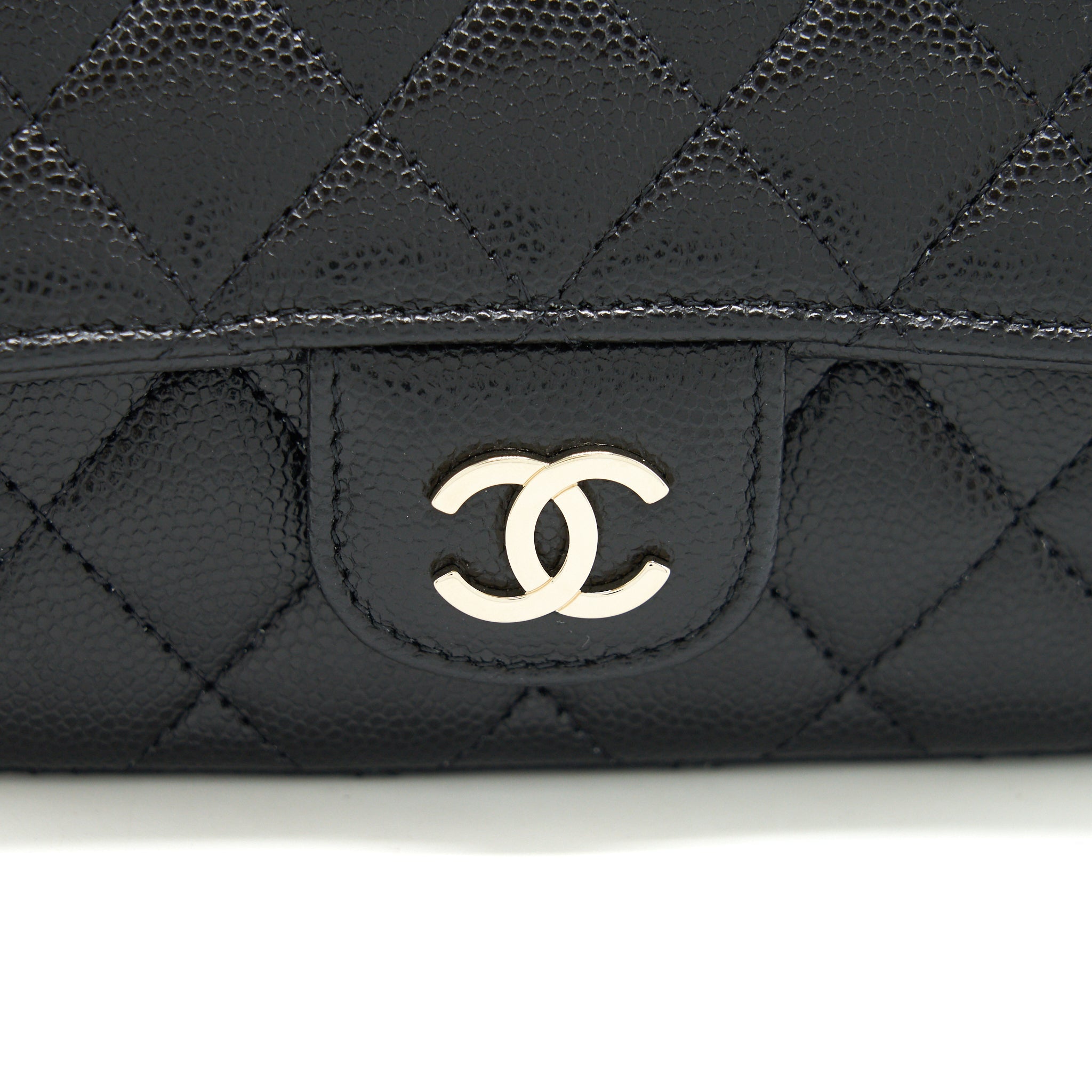 CHANEL MINI GLASS CASE BAG CAVIAR BLACK LGHW
