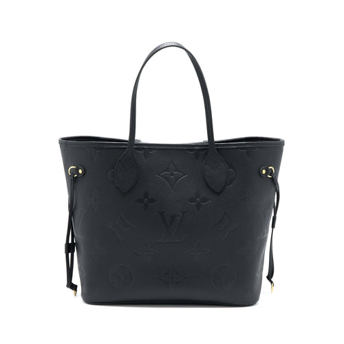LOUIS VUITTON NEVERFULL MM MONOGRAM EMPREINTE BLACK GHW