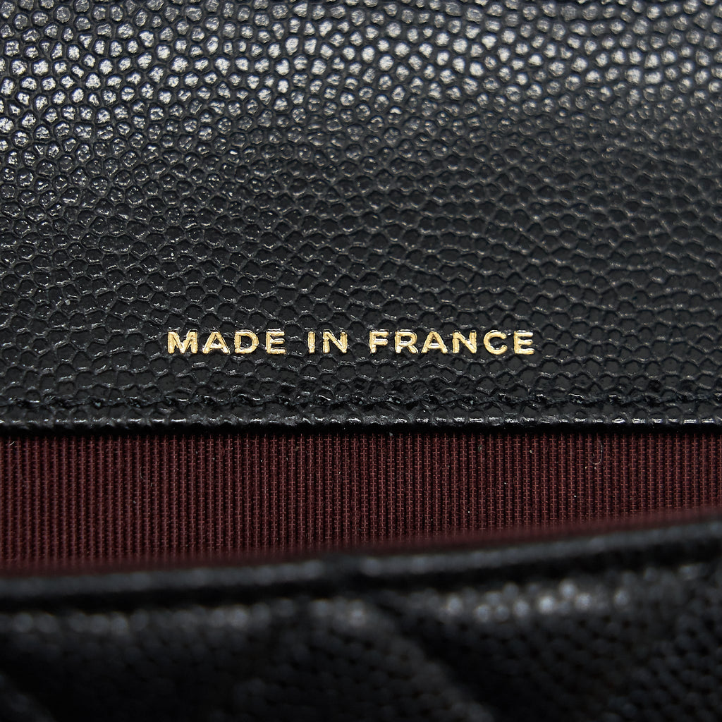 CHANEL MINI GLASS CASE BAG CAVIAR BLACK LGHW