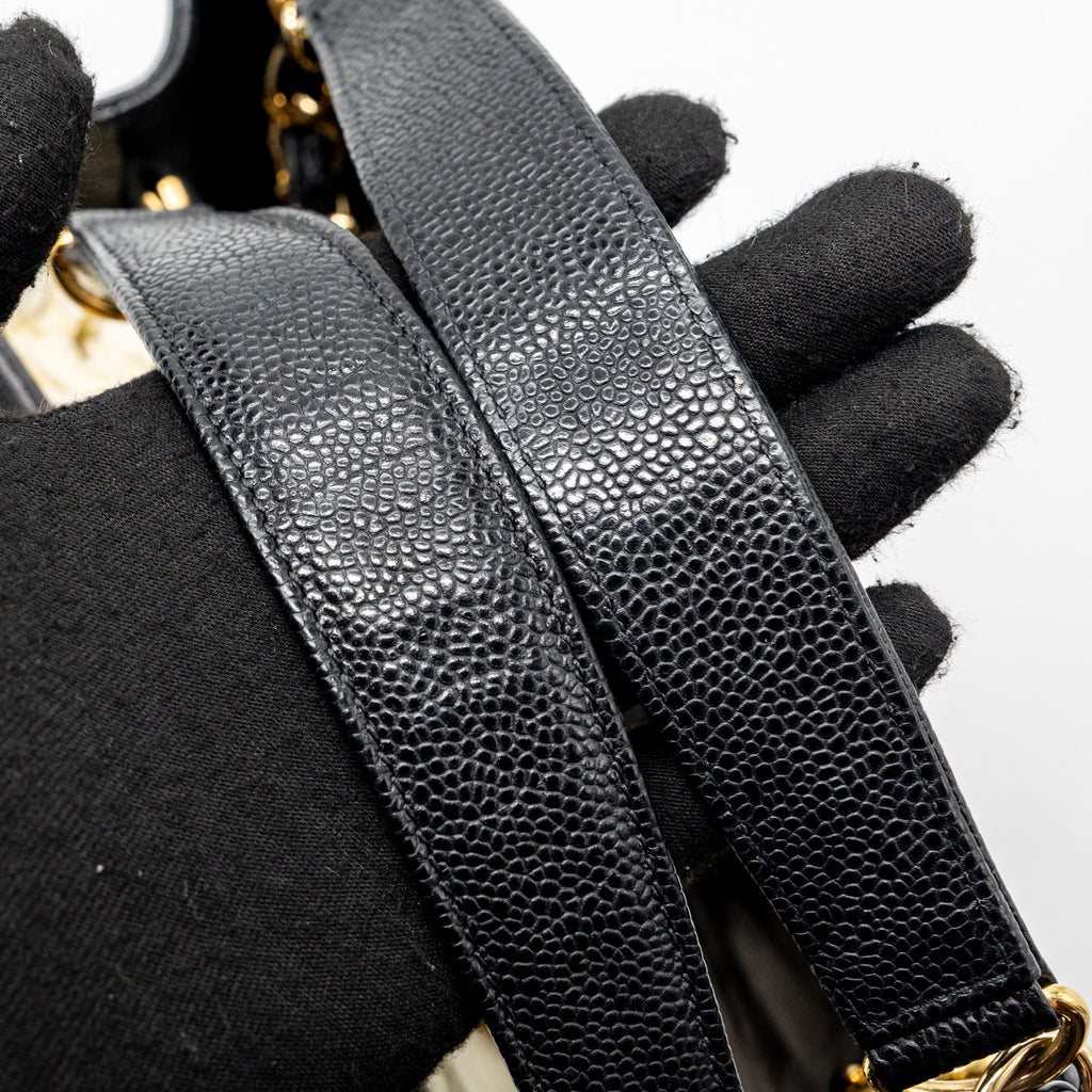 CHANEL GRAND SHOPPING TOTE BAG CAVIAR BLACK GHW