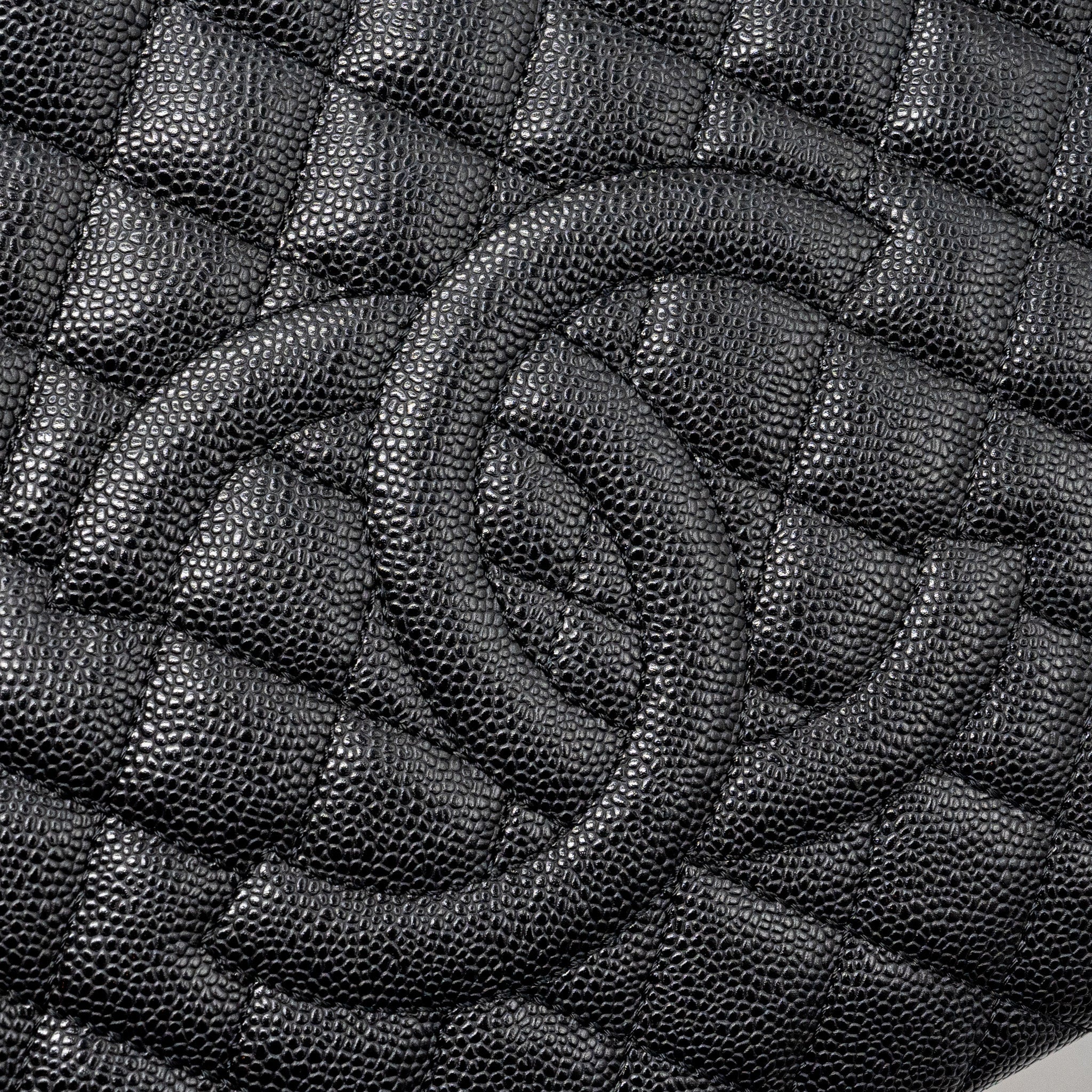 CHANEL GRAND SHOPPING TOTE BAG CAVIAR BLACK GHW