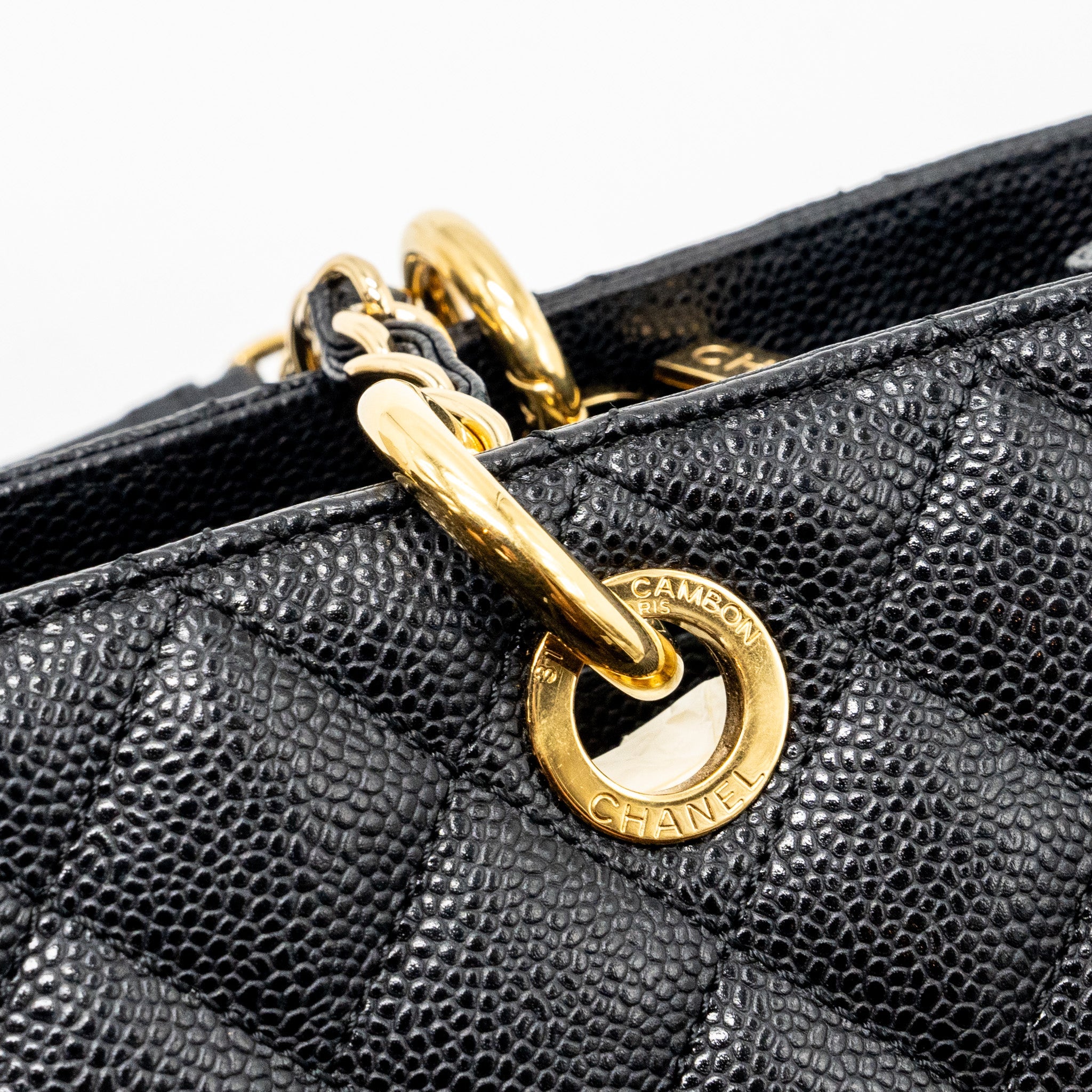 CHANEL GRAND SHOPPING TOTE BAG CAVIAR BLACK GHW