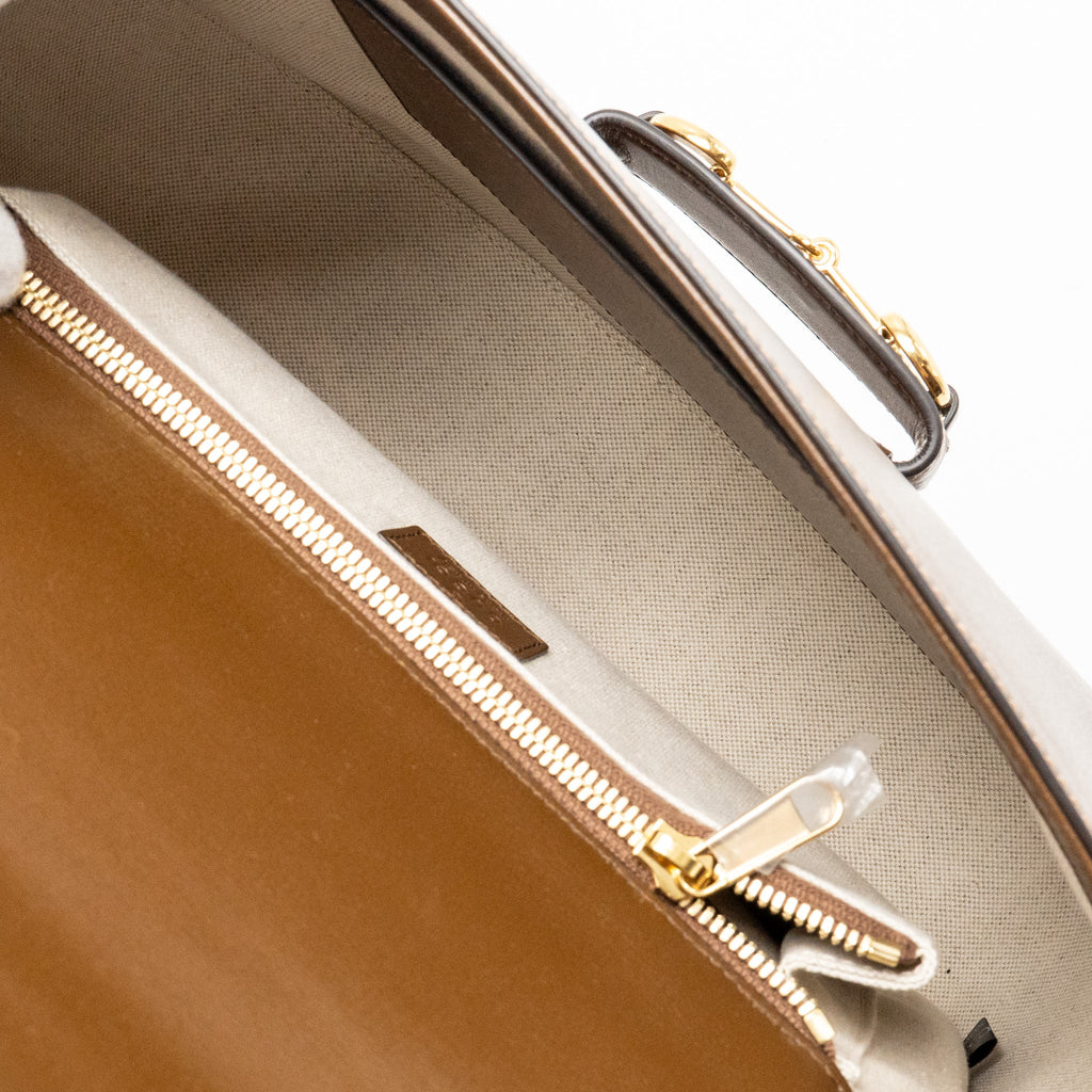 GUCCI HORSEBIT 1955 LARGE SHOULDER BAG LEATHER BROWN GHW