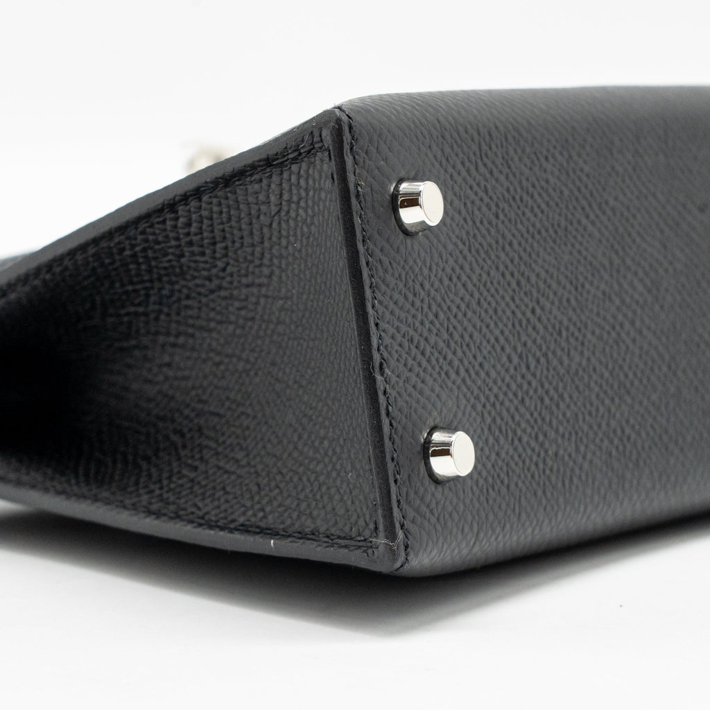 HERMES MINI KELLY II EPSOM BLACK SHW