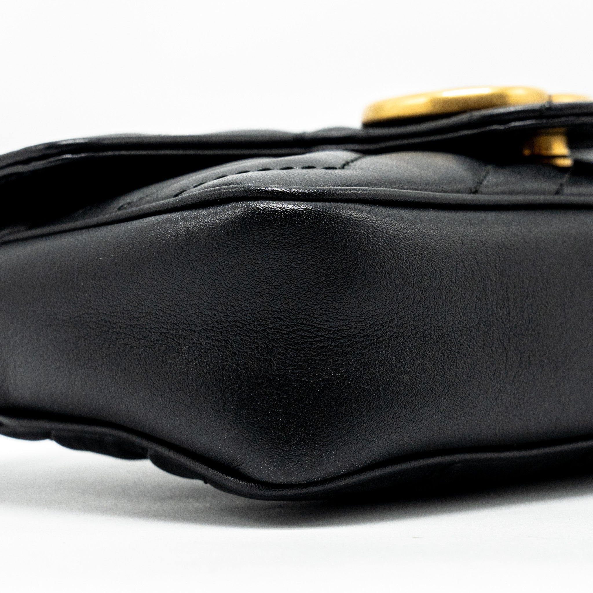 GUCCI SUPER MINI MARMONT CALFSKIN BLACK GHW