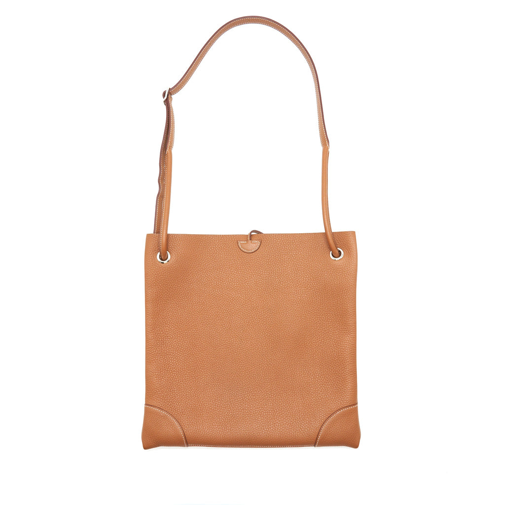 HERMES SILKYCITY 33 CLEMENCE LEATHER GOLD WITH SHW