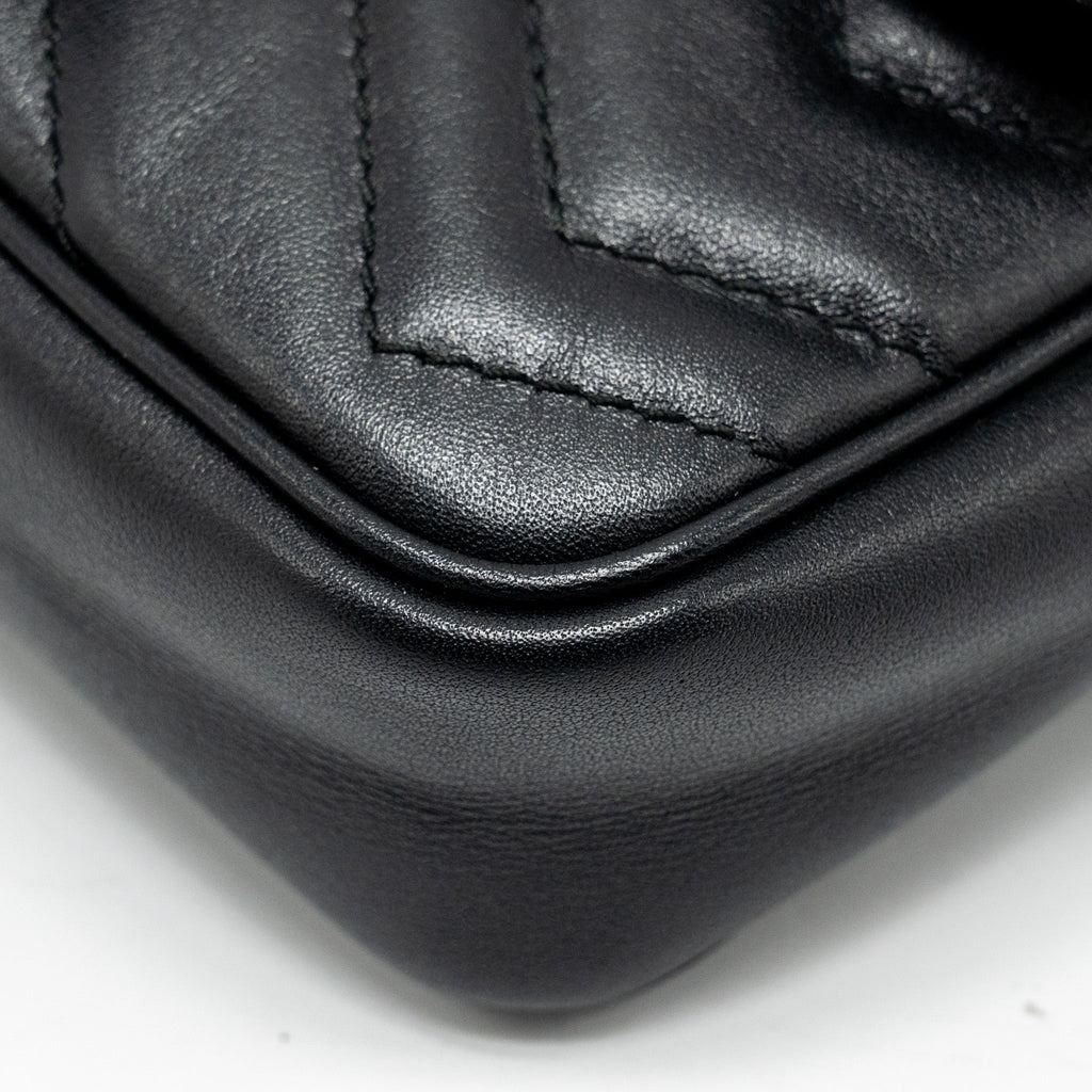 GUCCI SUPER MINI MARMONT CALFSKIN BLACK GHW