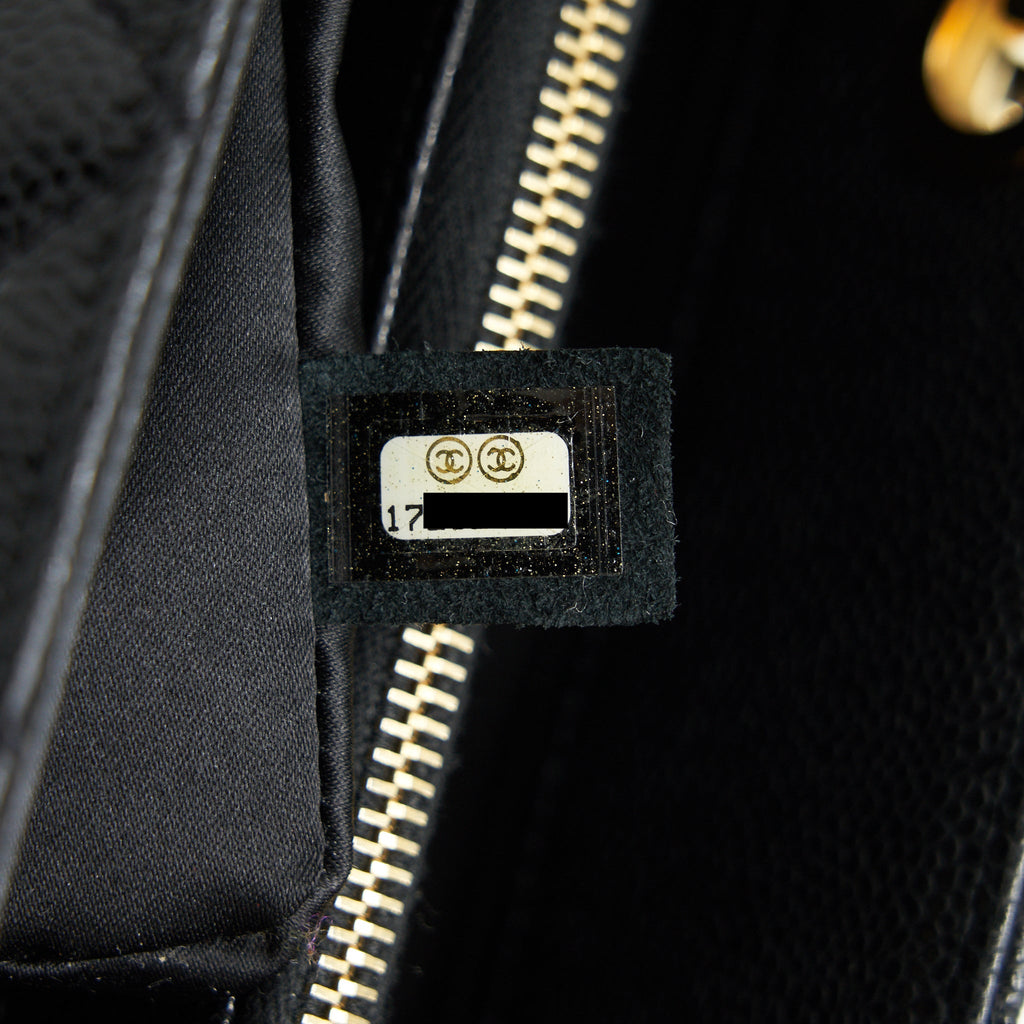CHANEL GRANT SHOPPING TOTE BAG GST BLACK CAVIAR GHW