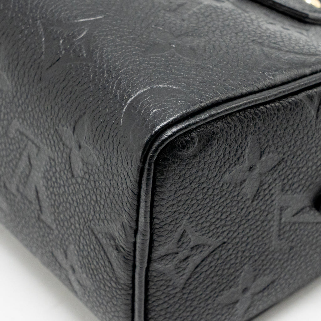 LOUIS VUITTON NANO SPEEDY MONOGRAM EMPREINTE LEATHER BLACK GHW
