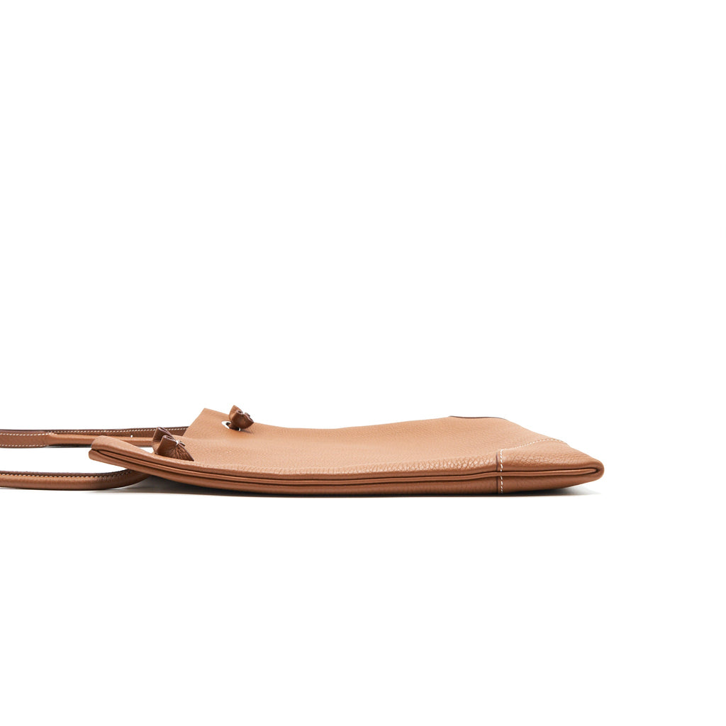 HERMES SILKYCITY 33 CLEMENCE LEATHER GOLD WITH SHW