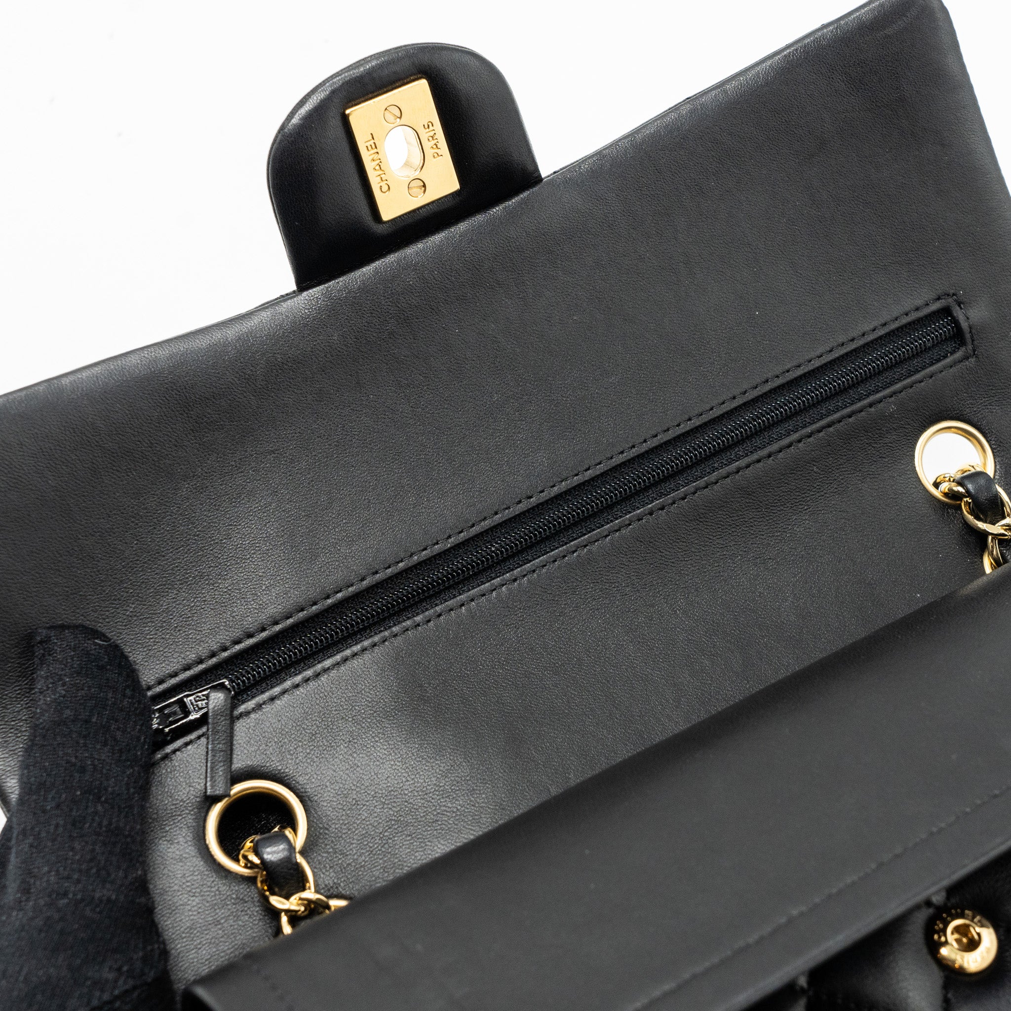 CHANEL MEDIUM CLASSIC FLAP BAG LAMBSKIN BLACK GHW