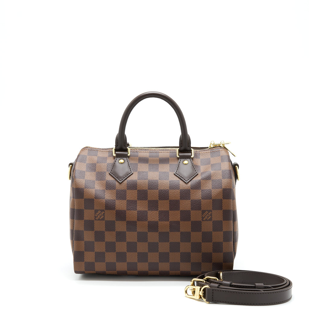 LOUIS VUITTON SPEEDY BANDOULIERE 25 DAMIER EBENE CANVAS GHW