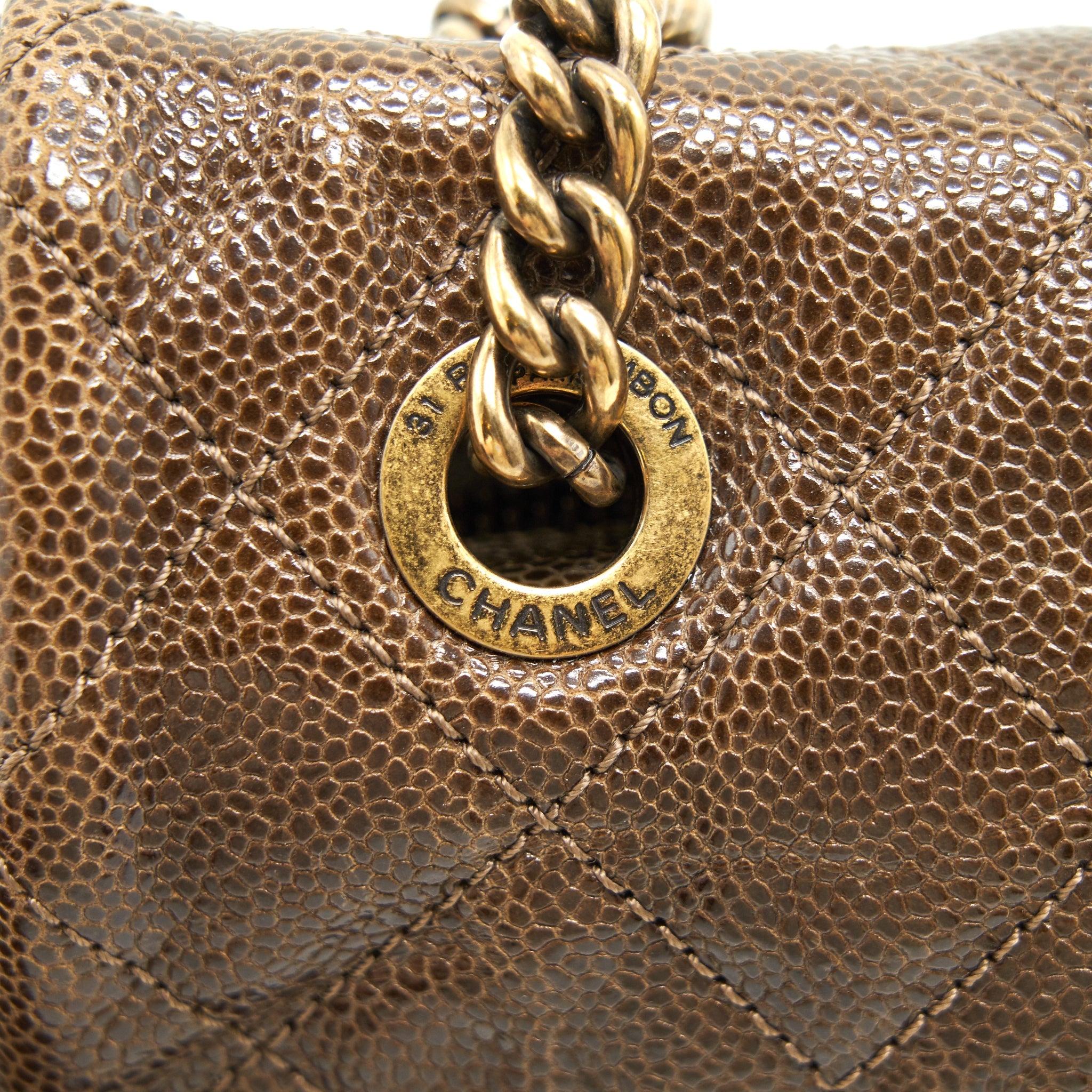 CHANEL SEASONAL CAVIAR JUMBO FLAP BAG WITH GHW