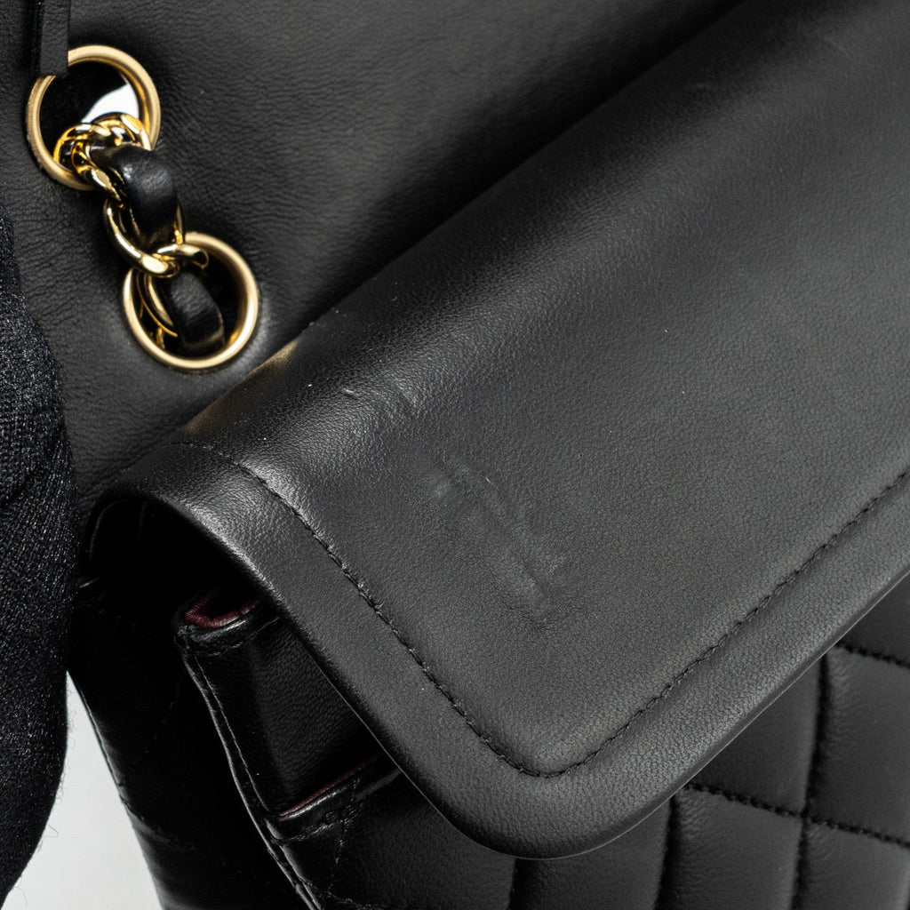 CHANEL MEDIUM CLASSIC FLAP BAG LAMBSKIN BLACK GHW