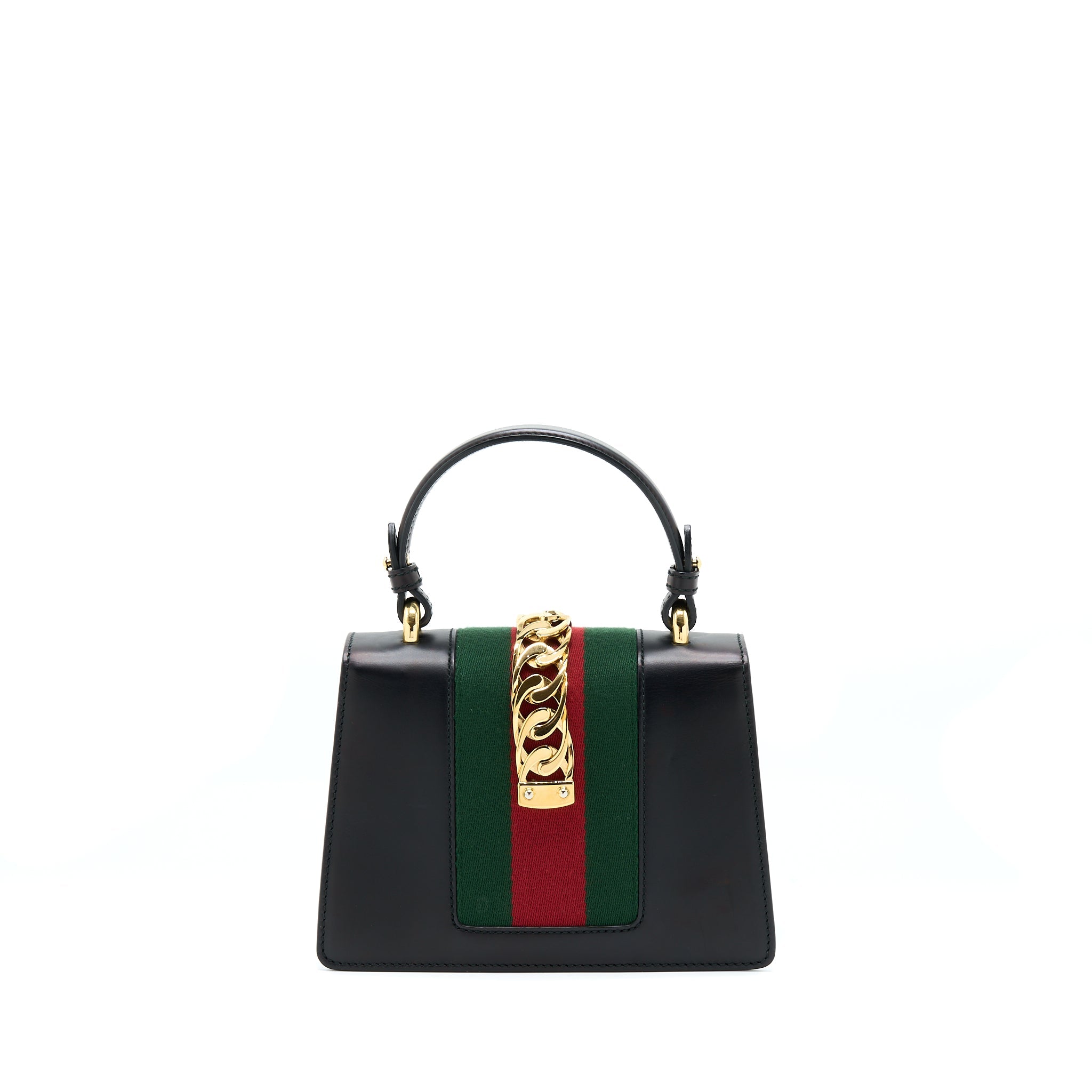 GUCCI MINI TOP HANDLE SYLVIE BAG BLACK GHW