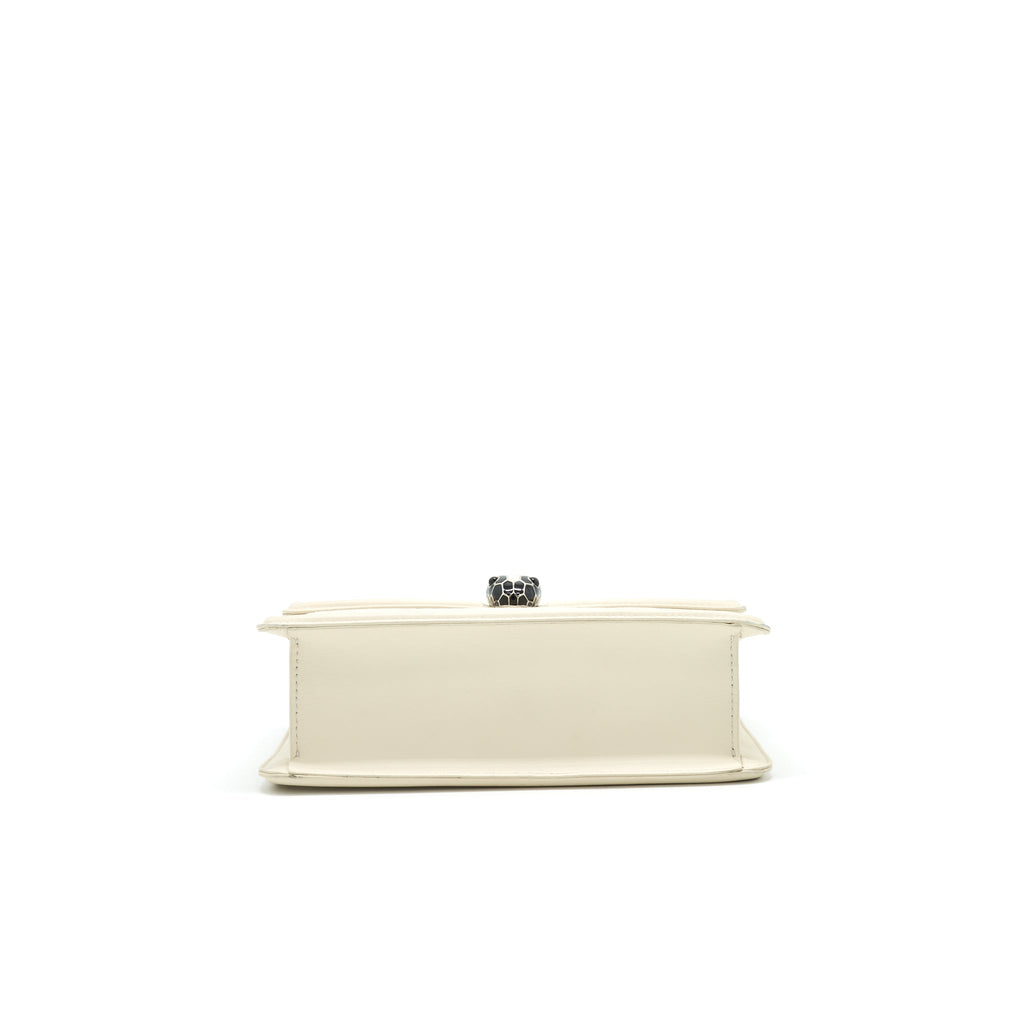 BVLGARI SERPENTI DIAMOND BLAST SHOULDER BAG IN WHITE SHW