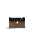 BVLGARI SERPENTI FOREVER SHOULDER BAG IN DARK BEIGE AND BLACK